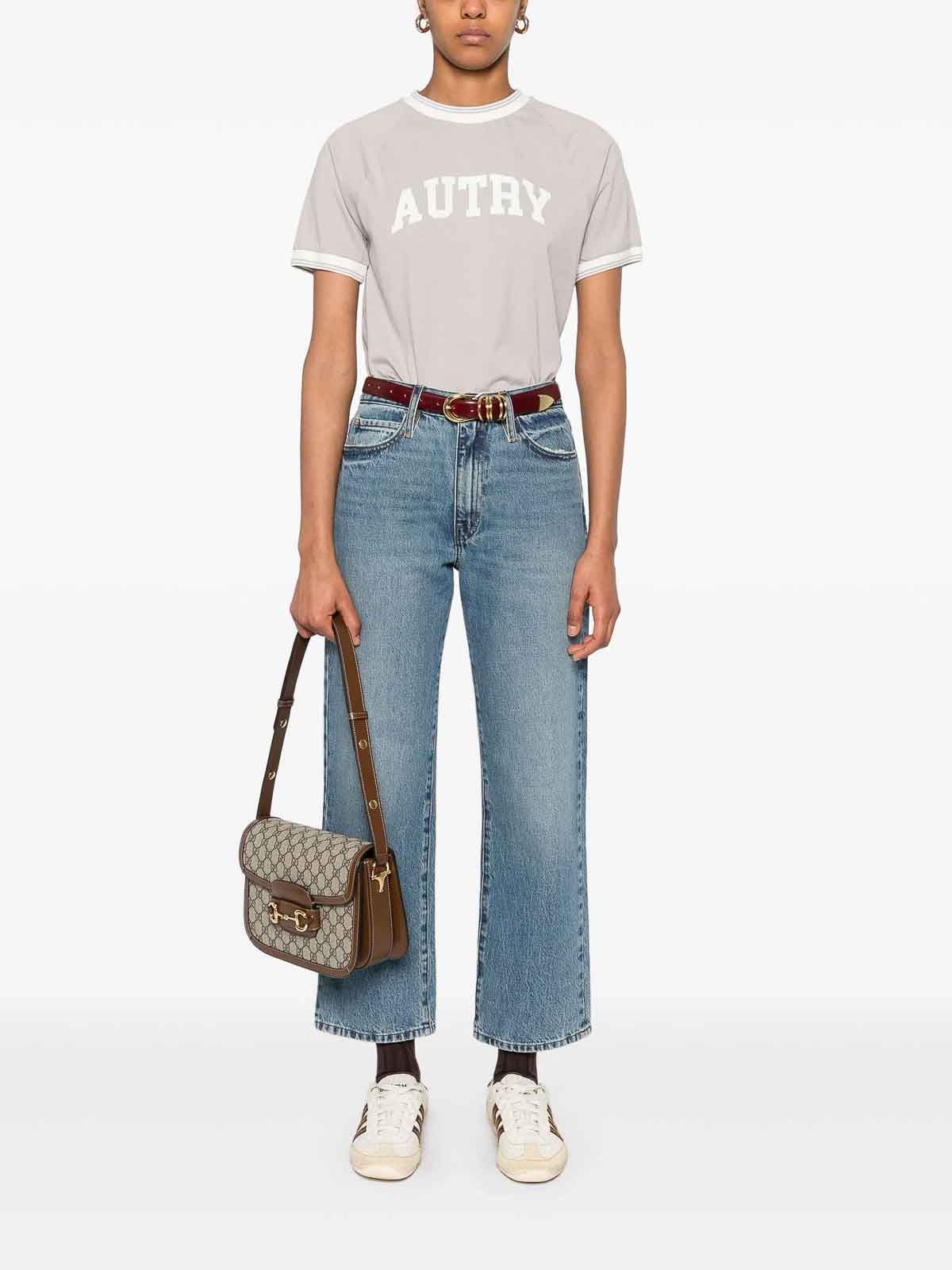 Tシャツ・カットソー AUTRY Woman T-Shirt Mud TSPW94CF Logo-Print T-Shirt (AUTRY/Tシャツ・カットソー) | AUTRY