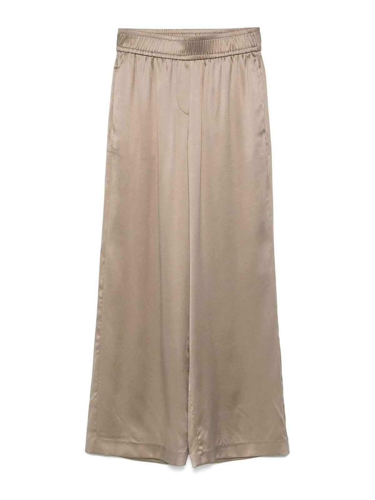 Wide leg trousers with satin finishes M0C59P8942C2874KAKI (Brunello Cucinelli / パンツ ) | Brunello Cucinelli (ブルネロ・クチネリ)