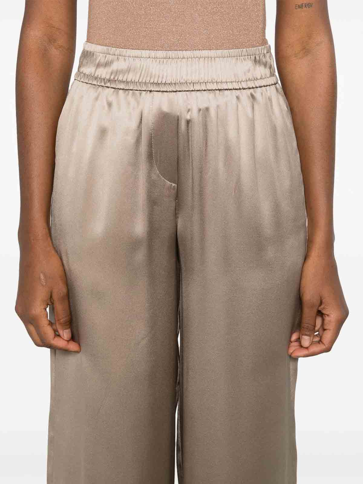 Wide leg trousers with satin finishes M0C59P8942C2874KAKI (Brunello Cucinelli / パンツ ) | Brunello Cucinelli (ブルネロ・クチネリ)(2)