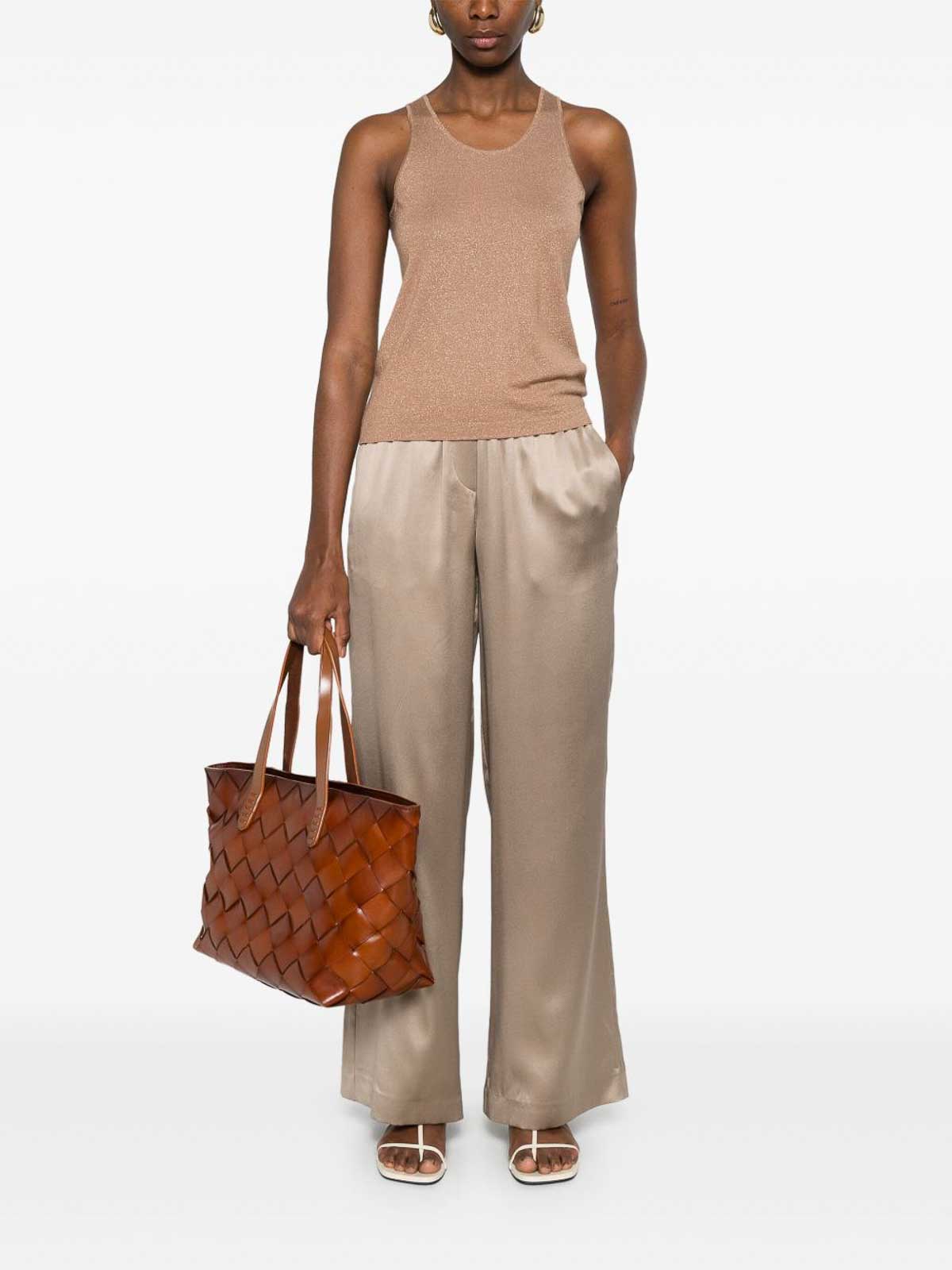 Wide leg trousers with satin finishes M0C59P8942C2874KAKI (Brunello Cucinelli / パンツ ) | Brunello Cucinelli (ブルネロ・クチネリ)(4)