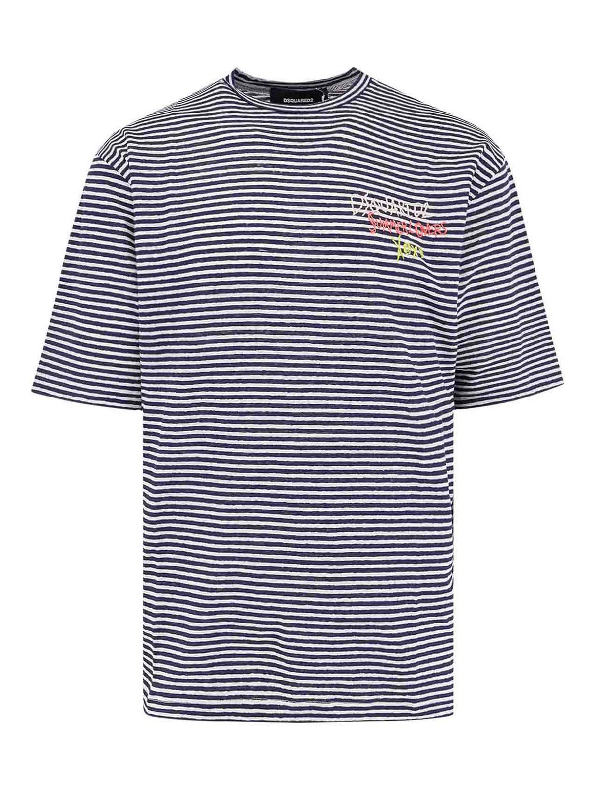 T-Shirt and blue pole S78GD0104S23601001F (Dsquared2 / シャツ・ブラウス ) | Dsquared2 (ディースクエアード)