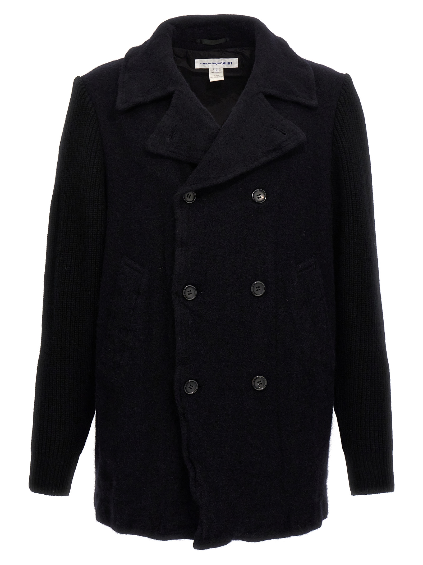 Double-breasted wool coat FNC501W241 (Comme Des Garçons SHIRT / コート ) | Comme Des Garçons SHIRT (コムデギャルソン シャツ)