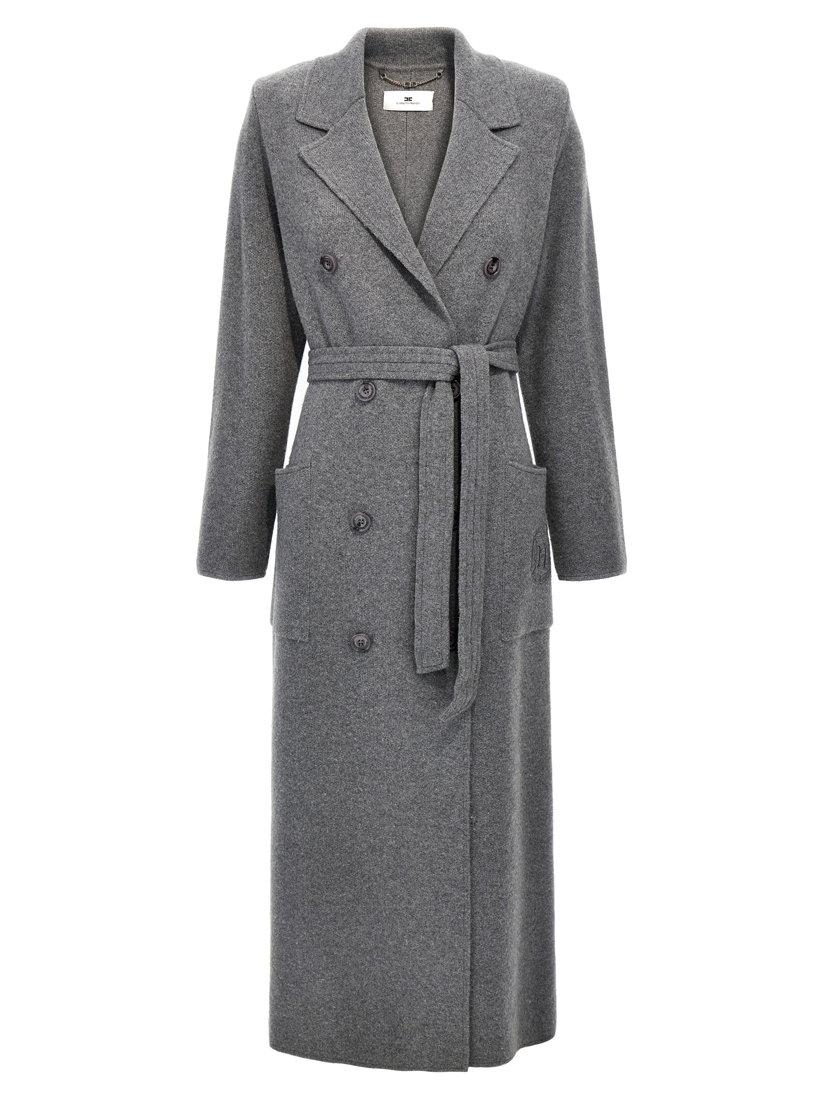 Double-breasted knit coat CK16S46E2CL3 (Elisabetta Franchi / コート・ダウン ) | Elisabetta Franchi (エリザベッタ フランキ)
