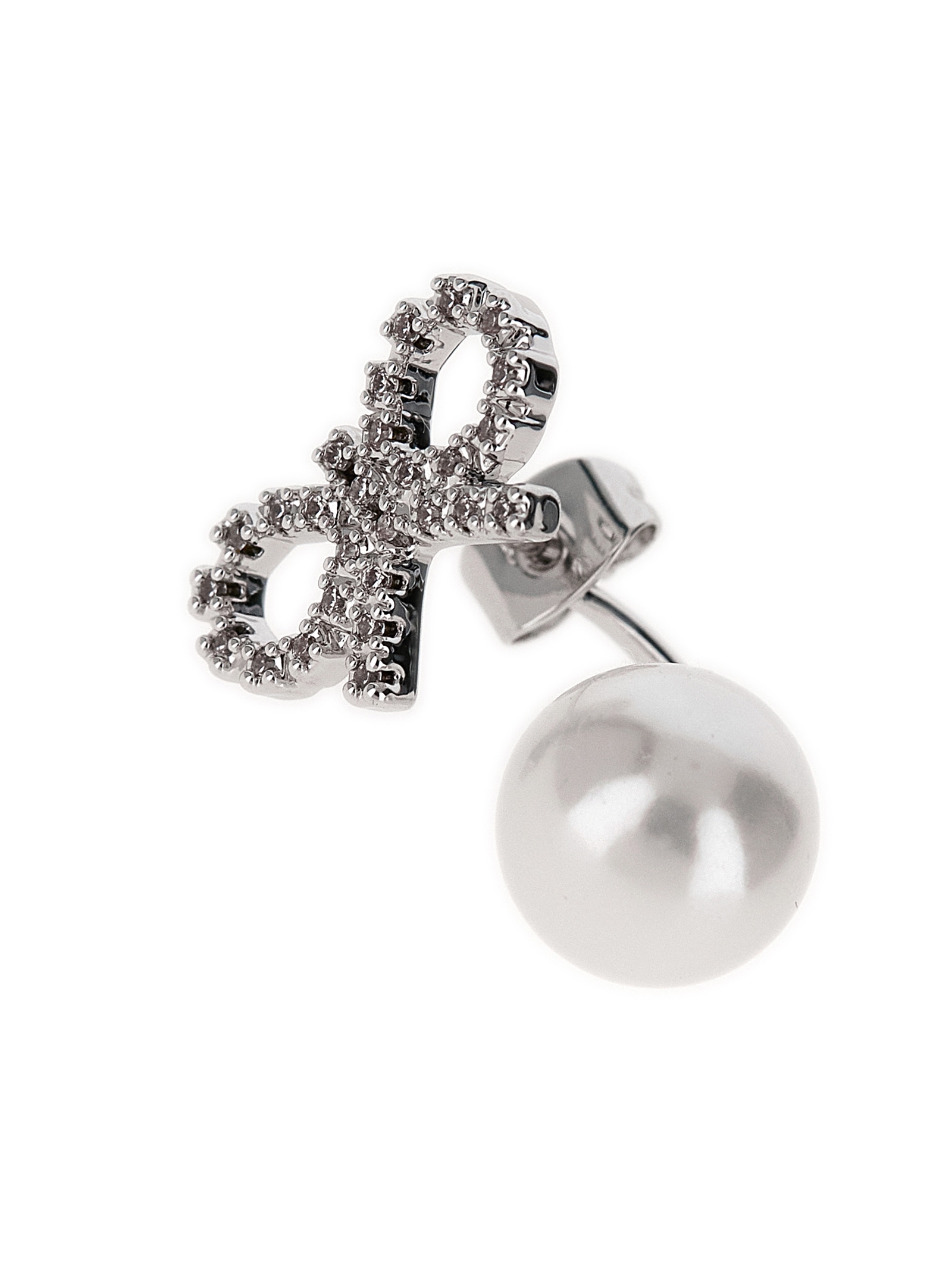 'Crystal Bow Pearl Jacket' earrings PF25624ESLSILVER (self-portrait / ピアス・イヤリング ) | self-portrait (セルフ・ポートレイト)(2)