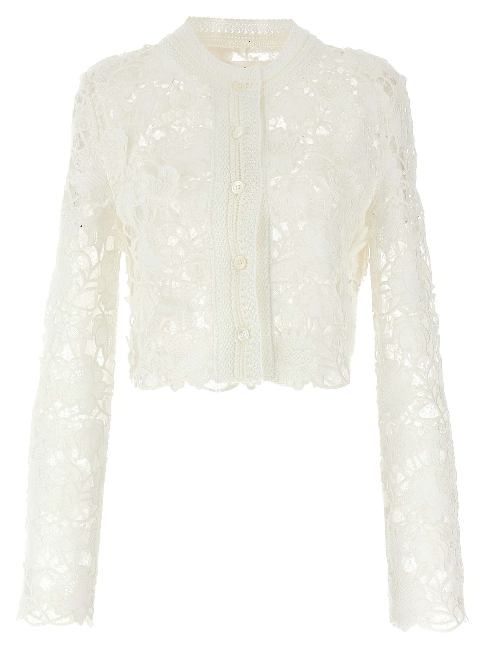 Macramé tulle cardigan D465N336UZG14300 (ERMANNO SCERVINO / ニット・セーター・カーディガン ) | ERMANNO SCERVINO (エルマンノ シェルヴィーノ)