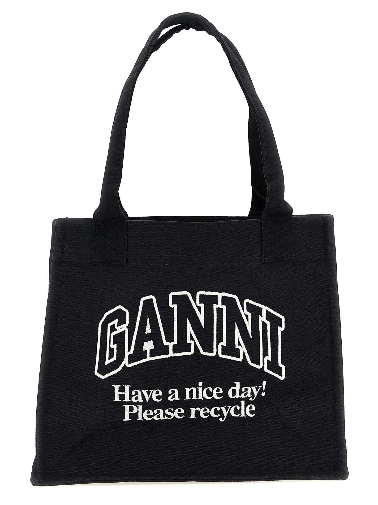 'Large Easy Shopper Contrasted Logo' shopping bag A6647252 (GANNI / トートバッグ ) | GANNI (ガニー)