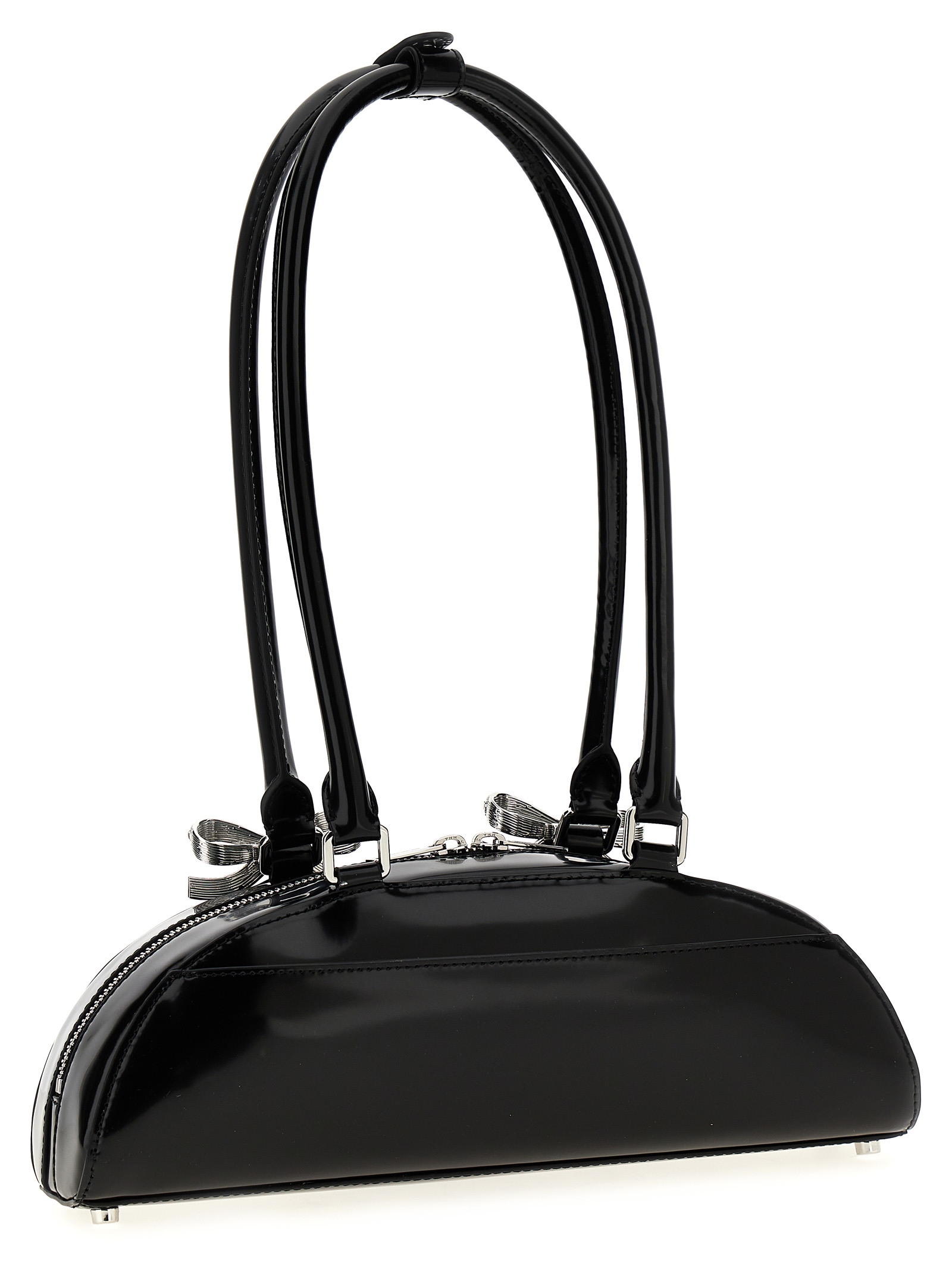 'Black Leather Curved' shoulder bag RS25304BBLACK (self-portrait / ハンドバッグ・ショルダーバッグ ) | self-portrait (セルフ・ポートレイト)(1)