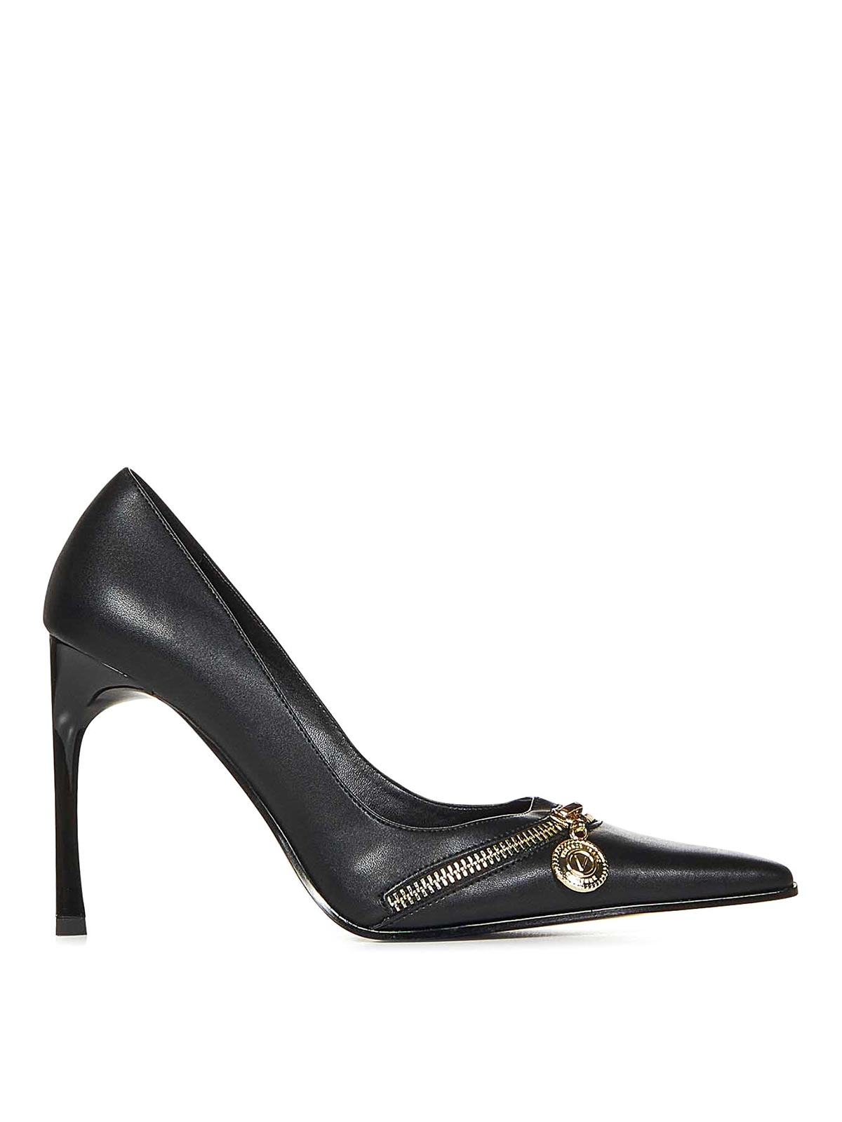 Black Faux Leather Pumps 77VA3S2771570899 (VERSACE JEANS COUTURE / パンプス・ハイヒール ) | VERSACE JEANS COUTURE (ヴェルサーチェ ジーンズ クチュール)