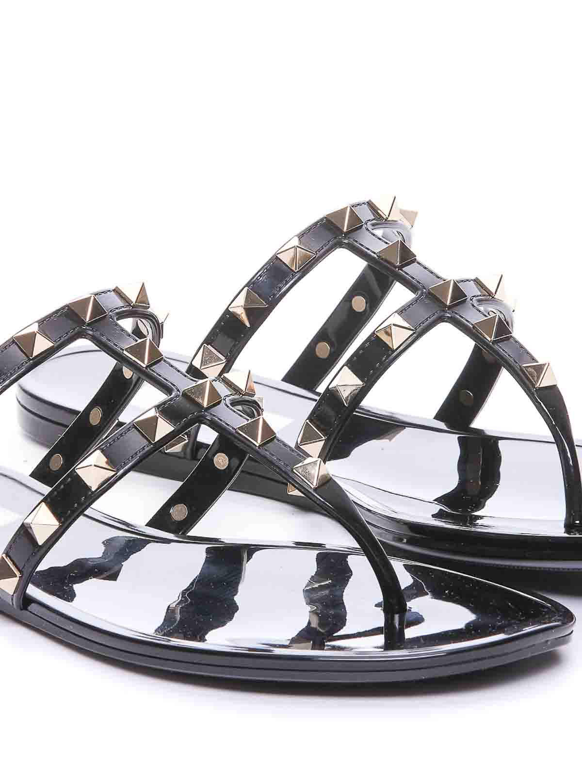 【送関込】VALENTINO☆ヴァレンティノ Rockstud rubber sandals ☆VALENTINO ROCKSTUD FLAT RUBBER SANDAL サンダル (VALENTINO