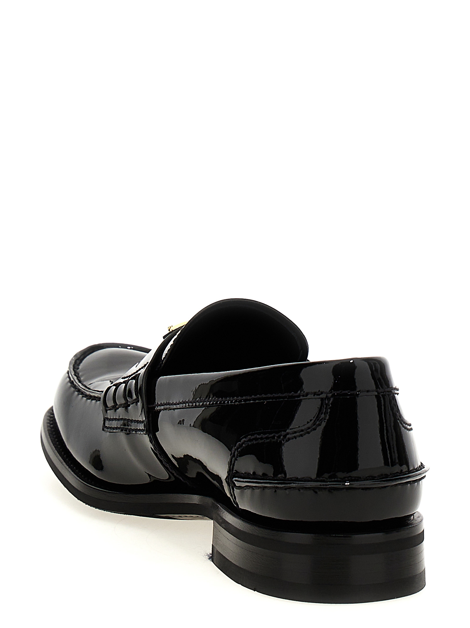 PRADAのローファー 黒 PRADA（プラダ） ローファー CHOCOLATE BRUSHED LEATHER LOAFERS
