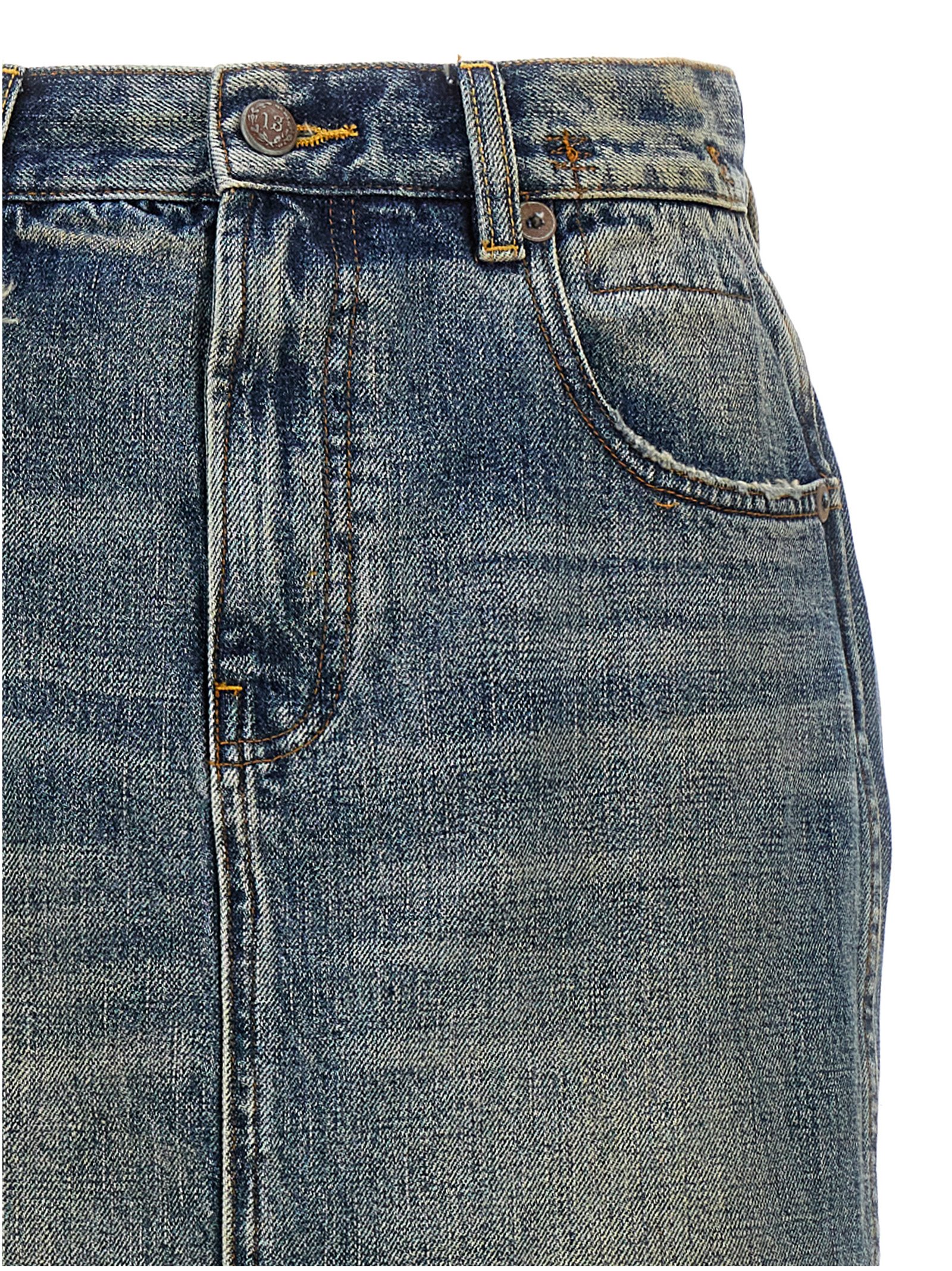 'Devon Side Slit' skirt R13WD102D213ABARTERINDIGO (R13 / スカート ) | R13 (アールサーティーン)(2)