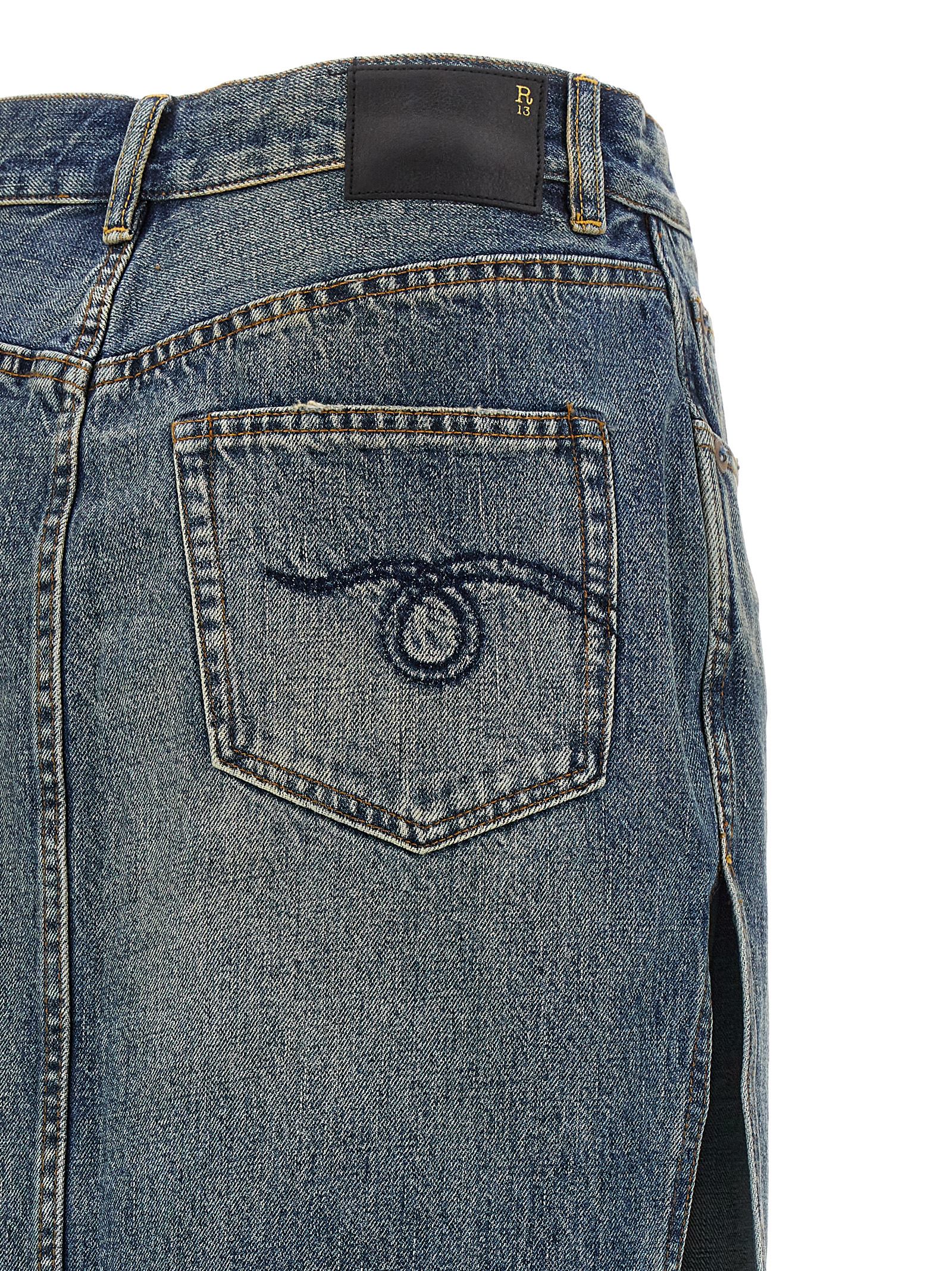 'Devon Side Slit' skirt R13WD102D213ABARTERINDIGO (R13 / スカート ) | R13 (アールサーティーン)(3)