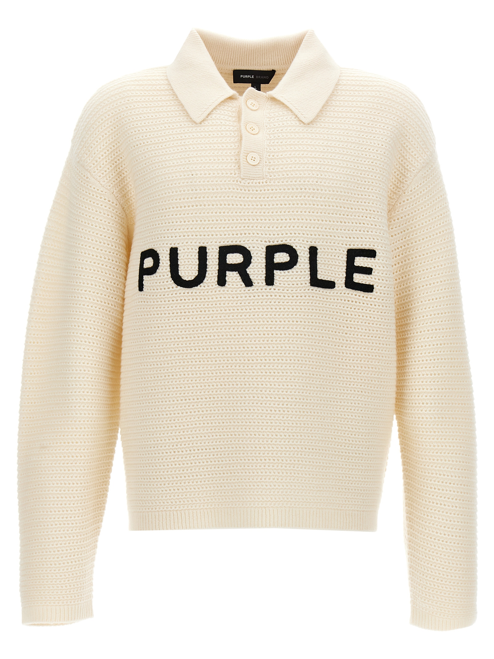 Logo embroidery sweater M7033EWWW424OFFWHITE (PURPLE / ニット・セーター・カーディガン ) | PURPLE (パープル)