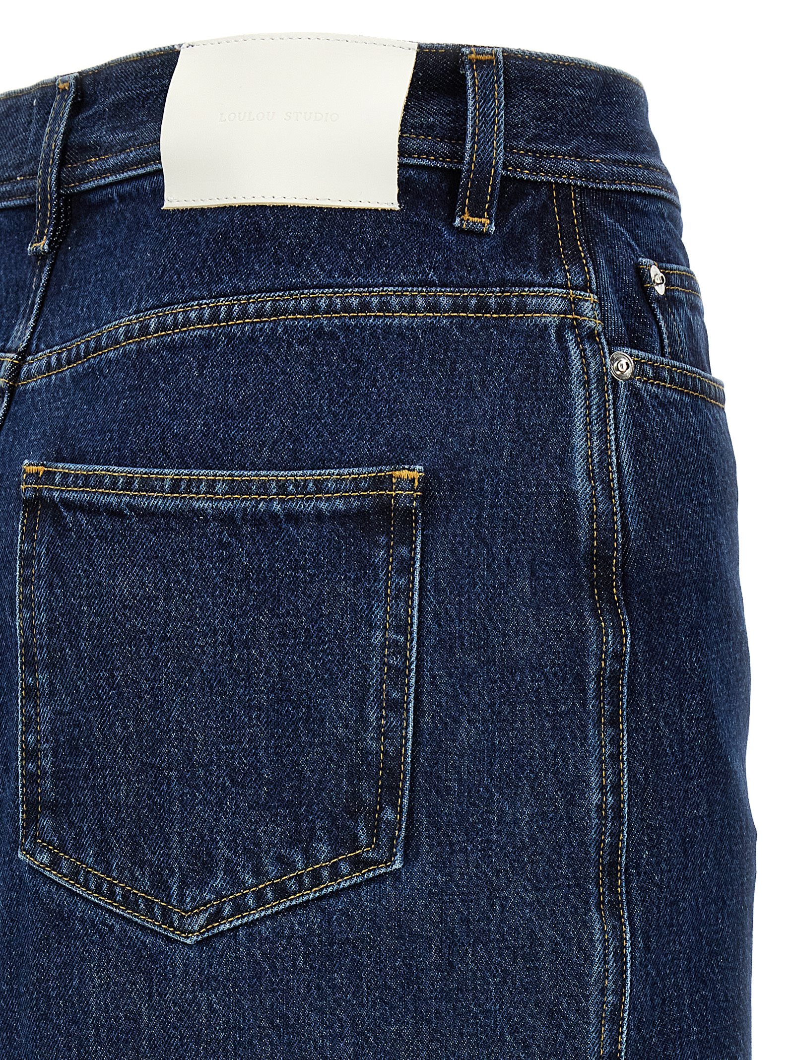 'Rona' skirt RONAWASHEDBLUE (LOULOU STUDIO / スカート ) | LOULOU STUDIO (ルルスタジオ)(3)