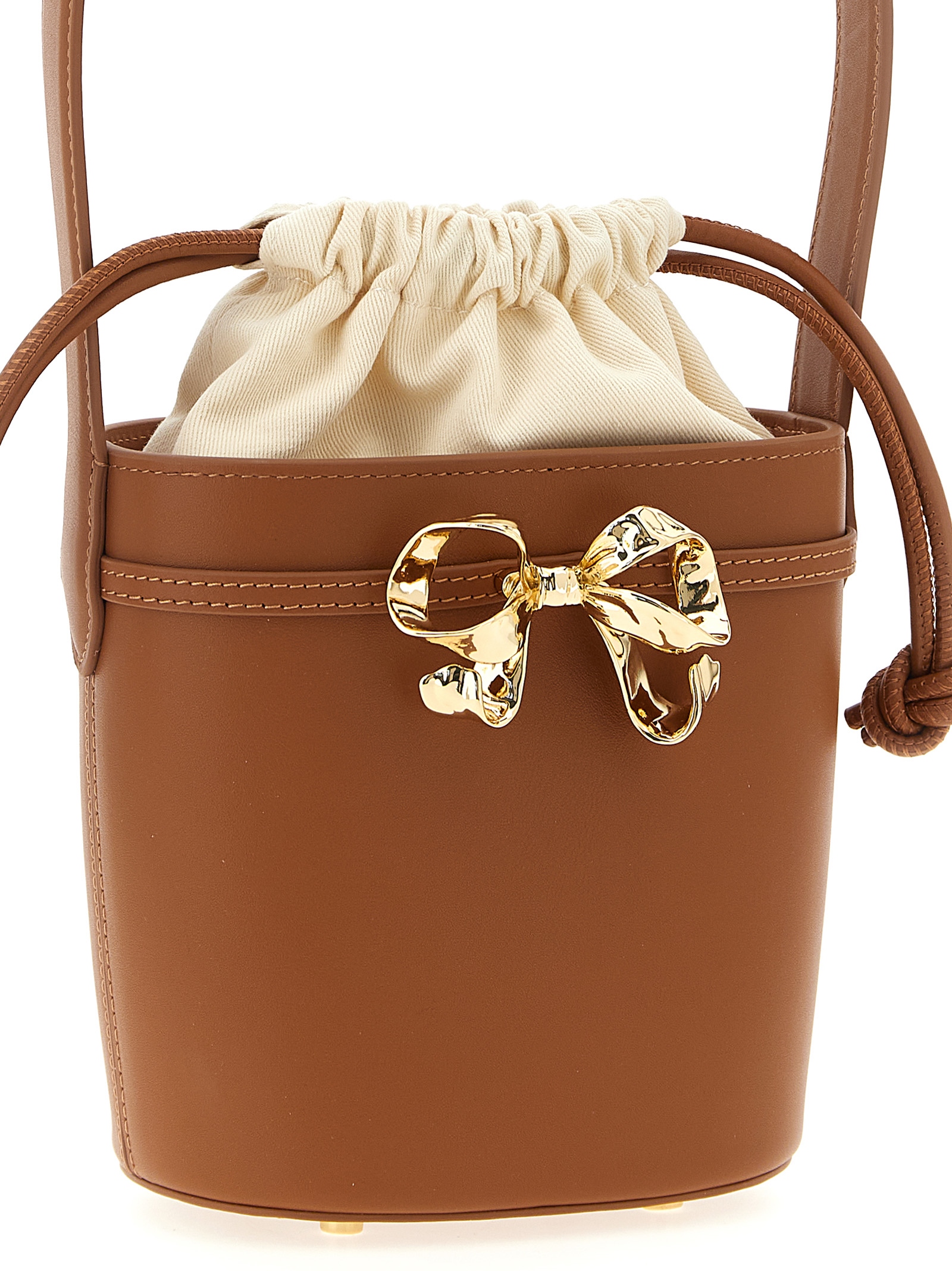 'Brown leather shoulder bow bag' shoulder bag PF25304ATTAN (self-portrait / ハンドバッグ・ショルダーバッグ ) | self-portrait (セルフ・ポートレイト)(2)