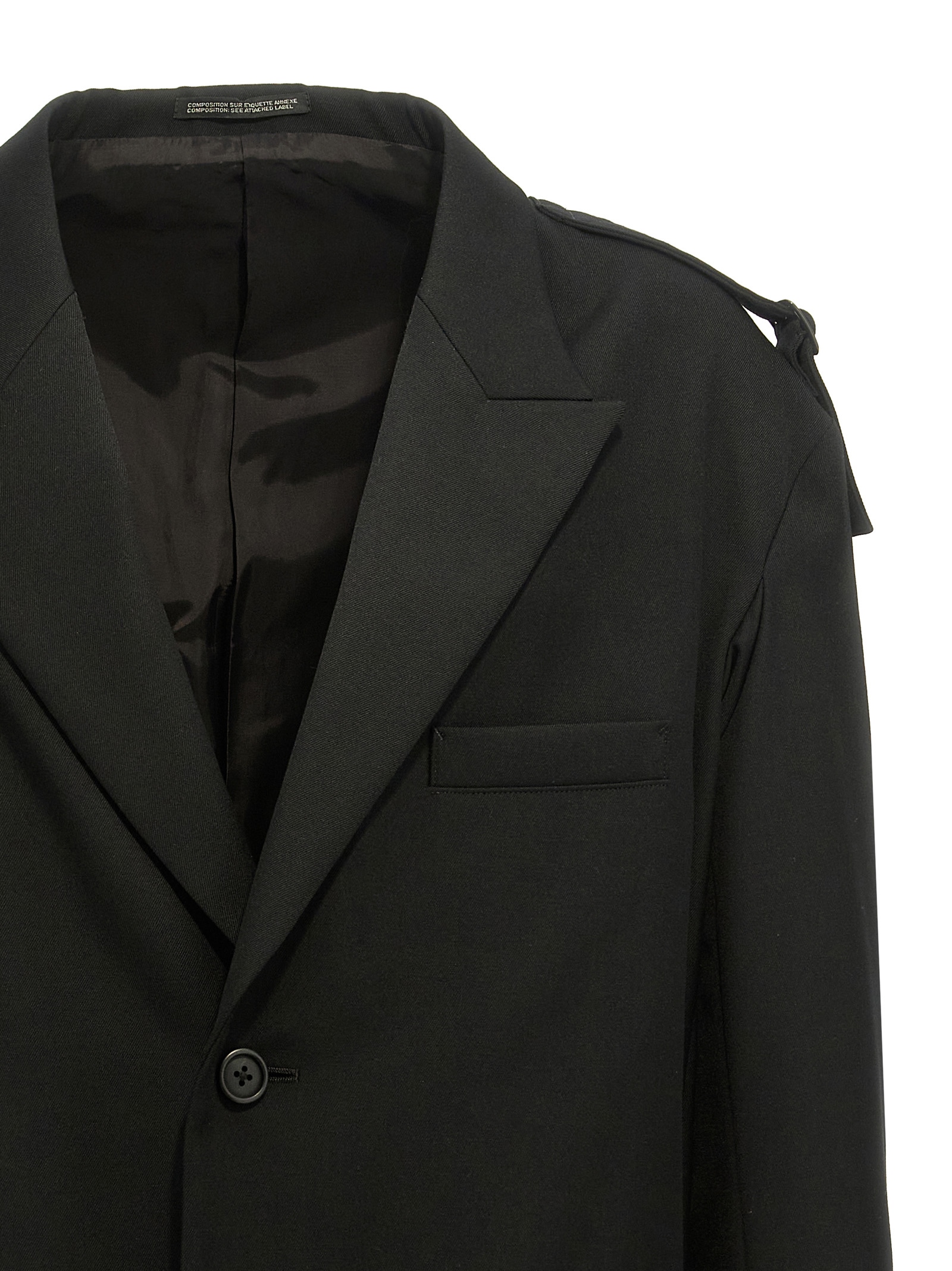 Single-breasted blazer with strap detail HOJ74534BLACK1 (Yohji Yamamoto / スーツ・ジャケット ) | Yohji Yamamoto (ヨウジヤマモト)(2)