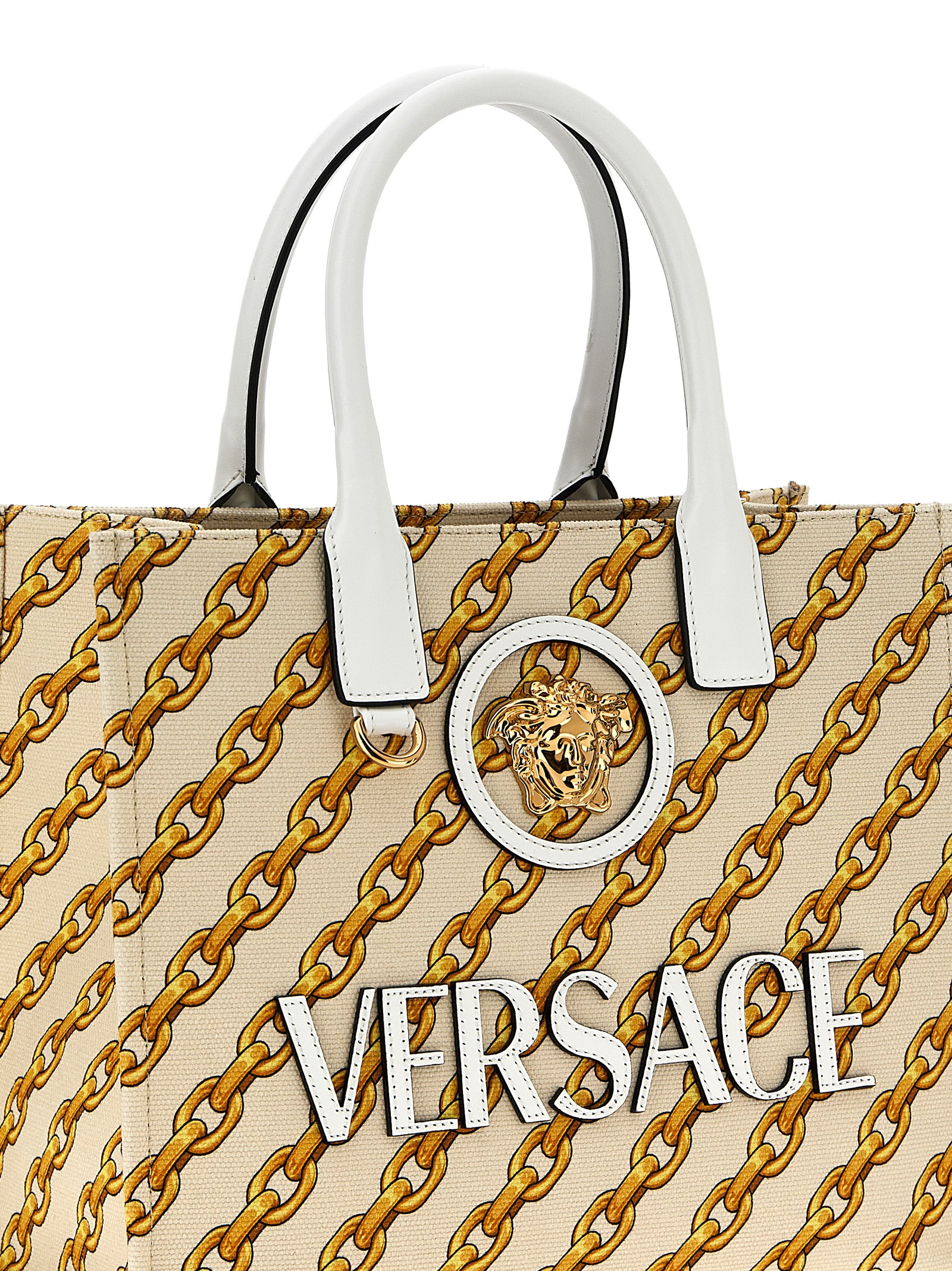 Small 'Chain Stripes La Medusa' shopping bag 10058611A135685W73V (VERSACE / トートバッグ ) | VERSACE (ヴェルサーチェ)(2)