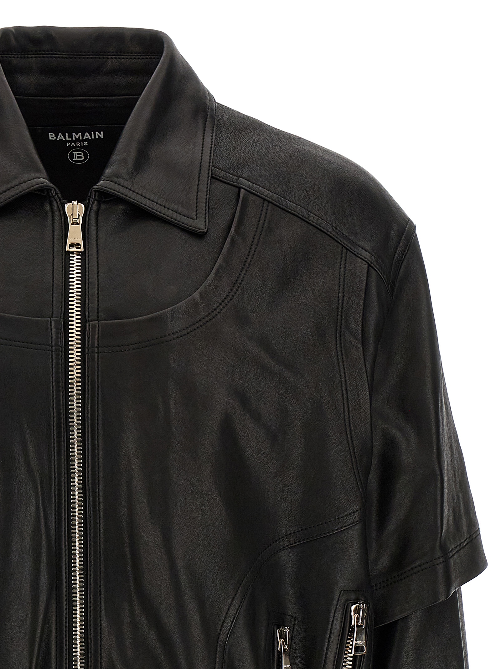 Layered leather jacket EH1TF936LC620PA (Balmain / カジュアルジャケット・ベスト ) | Balmain (バルマン)(2)