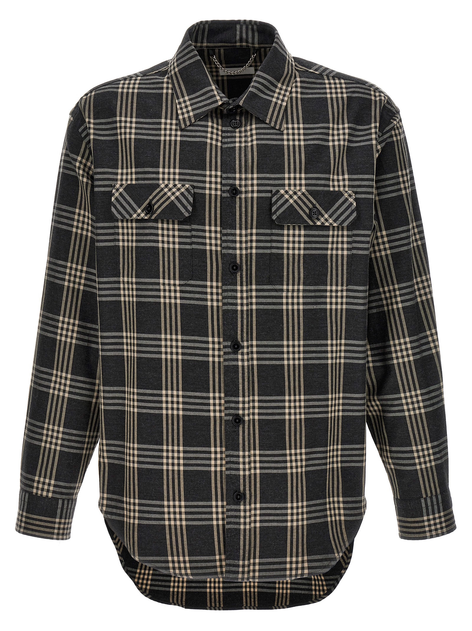 Logo shirt D0726GREYCHECK (1989 / シャツ・ブラウス ) | 1989 (ナインティーンエイティーナイン)