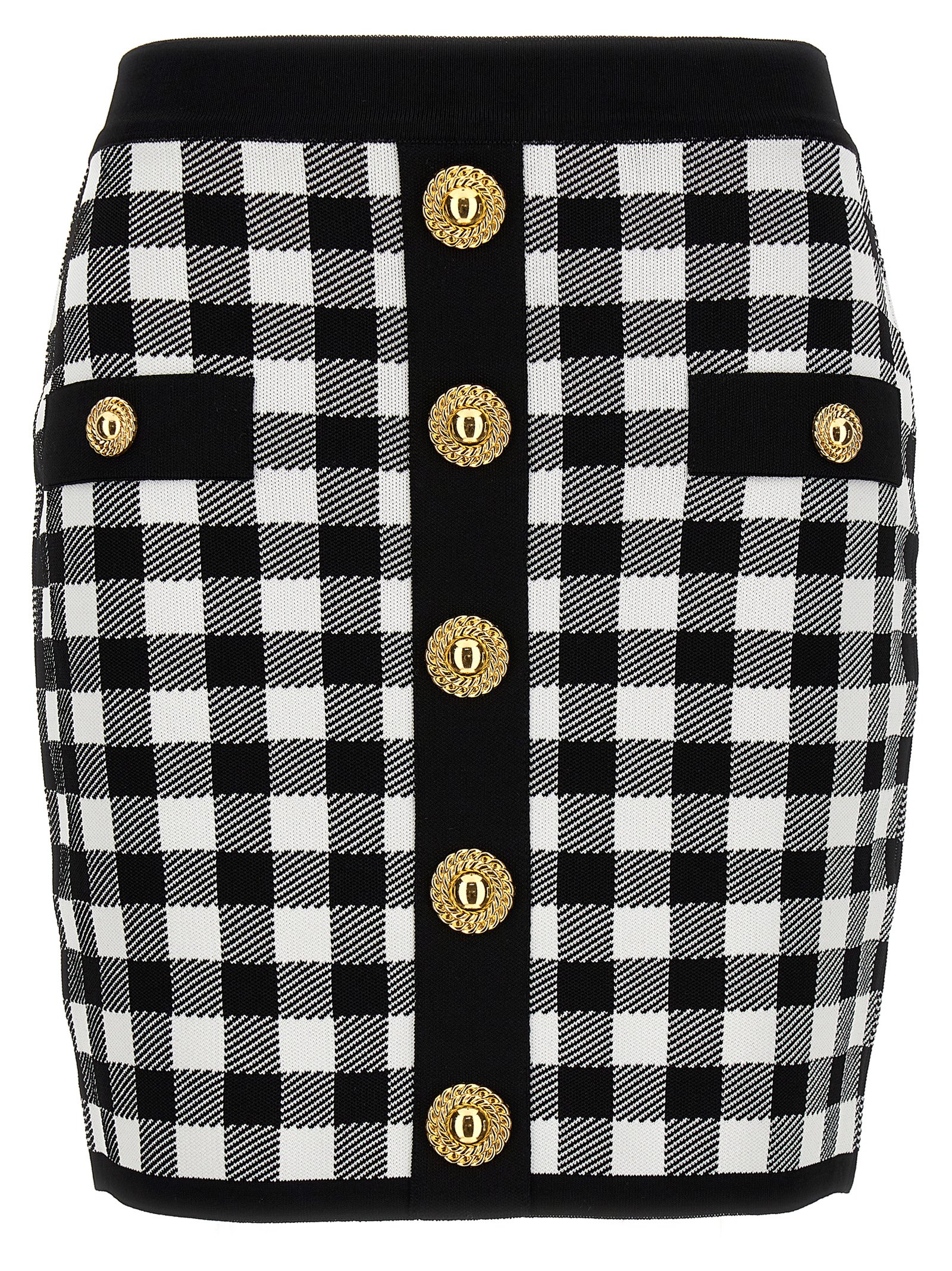 Logo button vichy skirt CF1LB292KF51EAB (Balmain / スカート ) | Balmain (バルマン)