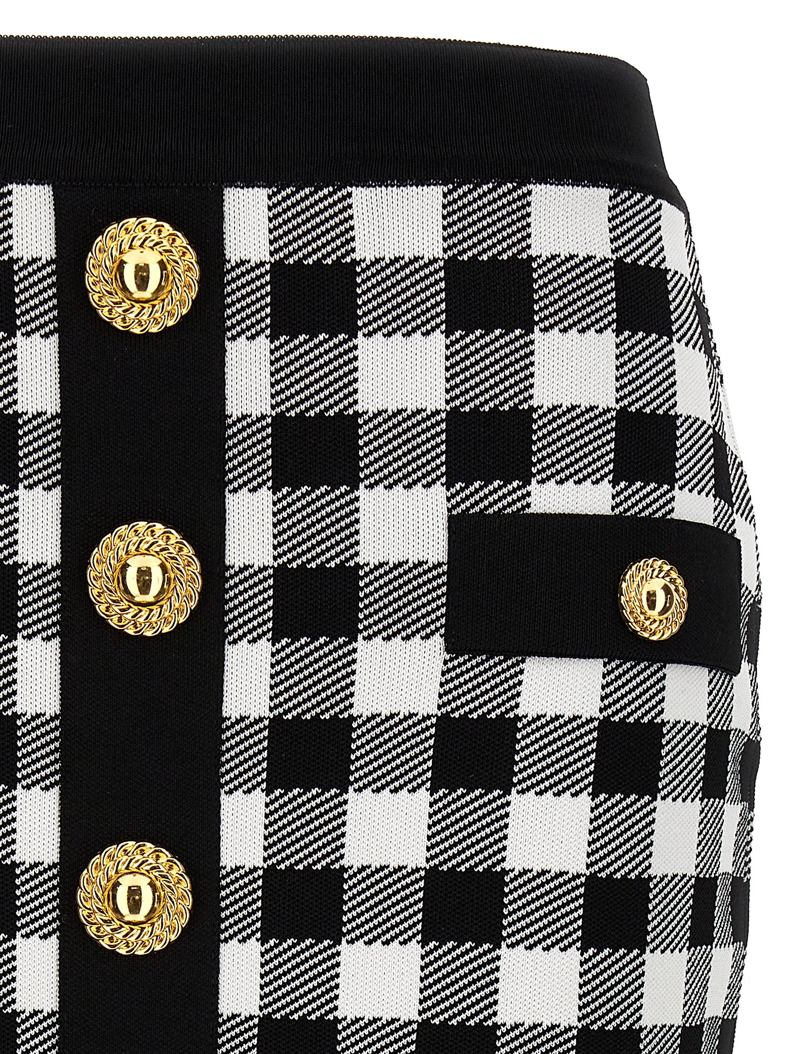 Logo button vichy skirt CF1LB292KF51EAB (Balmain / スカート ) | Balmain (バルマン)(2)