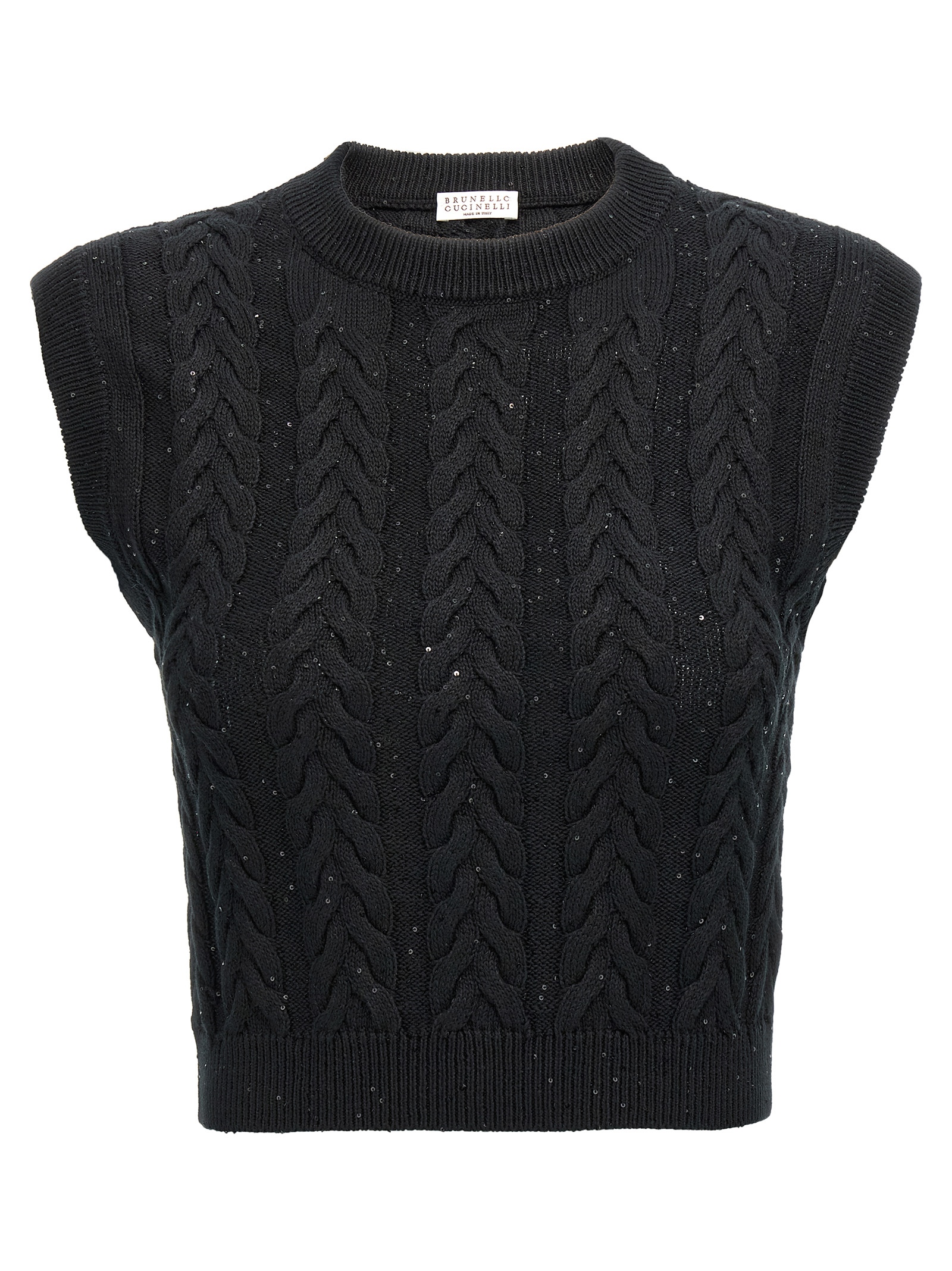 Double Cable Dazzling Vest MDV798130C101 (Brunello Cucinelli / ニット・セーター・カーディガン ) | Brunello Cucinelli (ブルネロ・クチネリ)