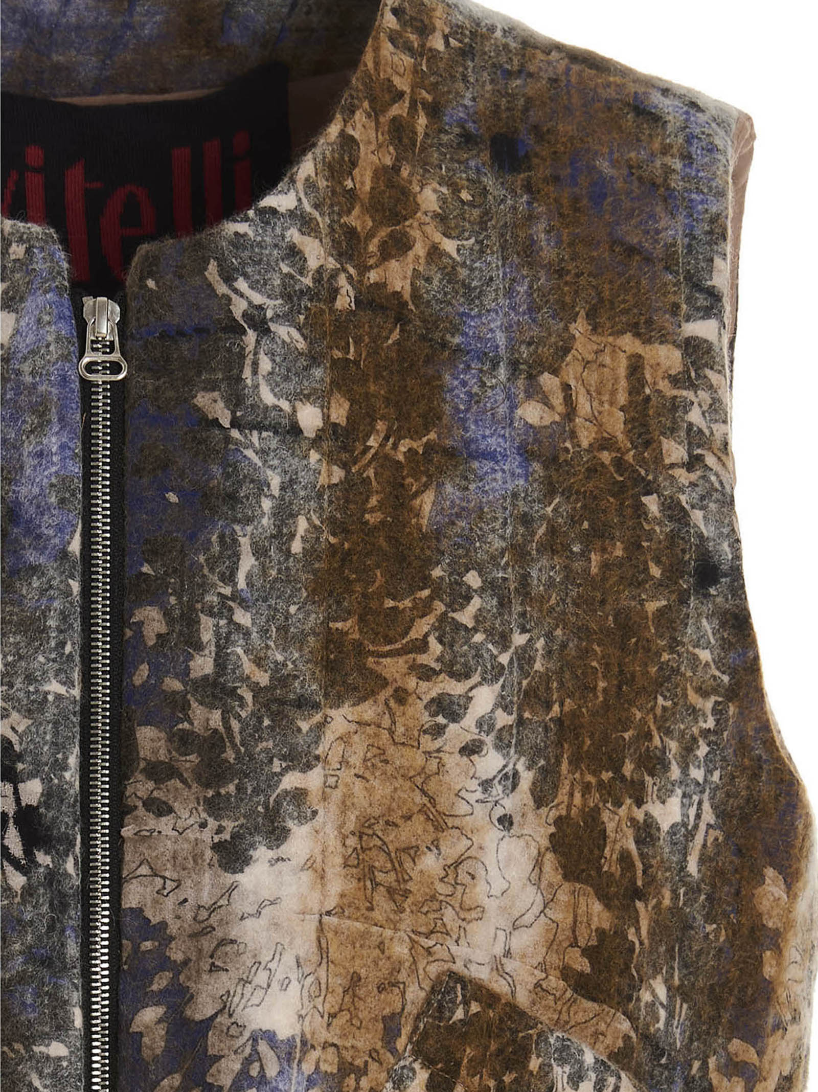 'Quilted Dommboh' vest DMBD022LISKLITCHENANDLILACPLANTSILK (VITELLI / カジュアルジャケット・ベスト ) | VITELLI (ヴィテッリ)(2)