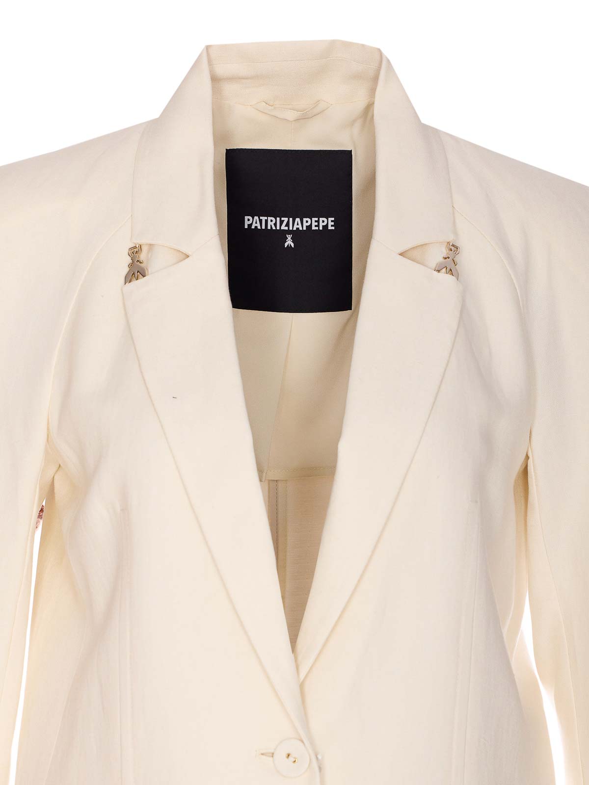 Ivory Jacket With Frontal Buttons Closure 2S1524A052B823 (PATRIZIA PEPE / ブレザー・ジャケット ) | PATRIZIA PEPE (パトリツィア ペペ)(3)