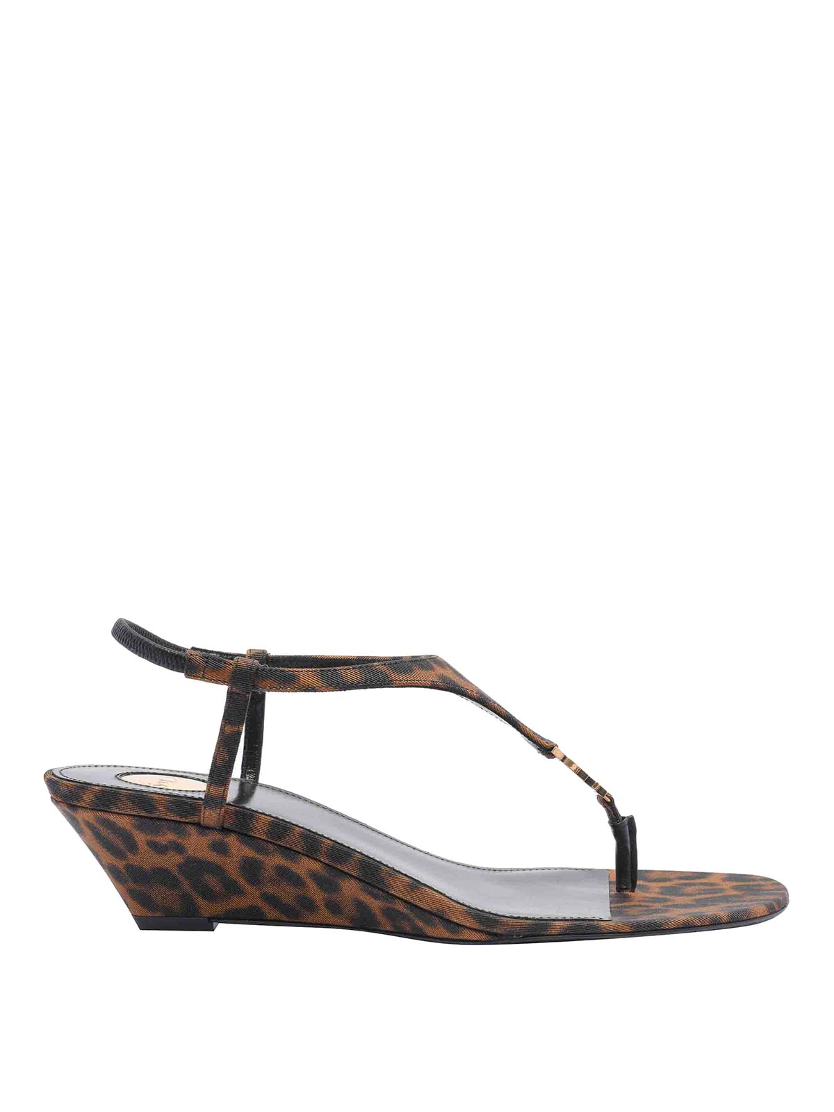 Cassandra In Leopard Grosgrain Wedges 825279AAC9R2038 (Saint Laurent / サンダル ) | Saint Laurent (サンローラン)