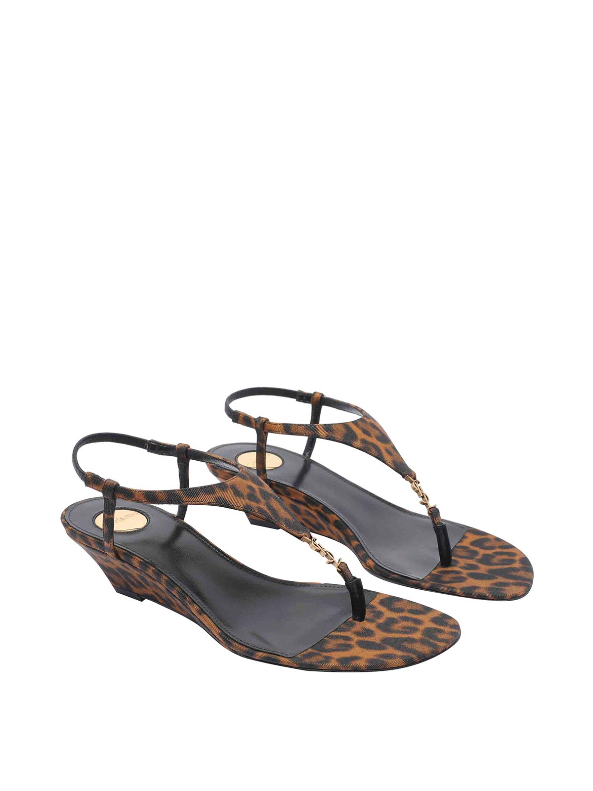 Cassandra In Leopard Grosgrain Wedges 825279AAC9R2038 (Saint Laurent / サンダル ) | Saint Laurent (サンローラン)(1)