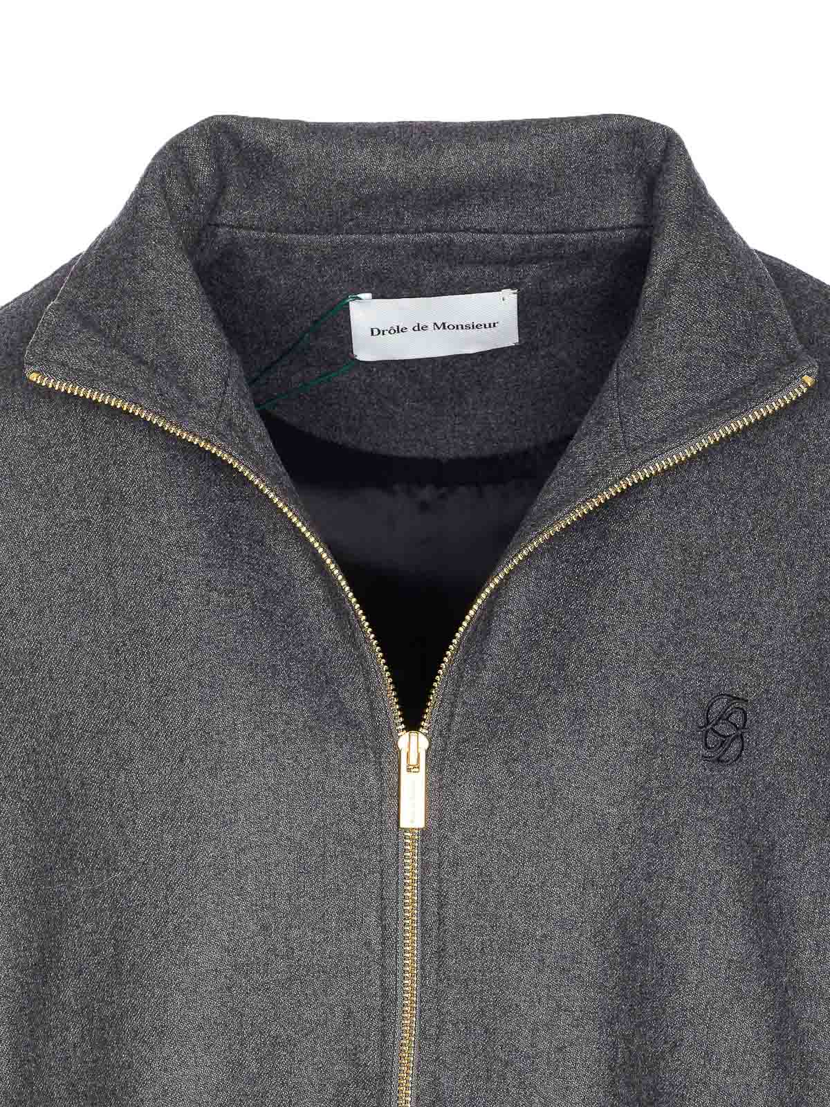 Grey Trackjacket With Frontal Zip Closure JT234WV008GY (Drôle De Monsieur / カジュアルジャケット ) | Drôle De Monsieur (ドロールドムッシュ)(3)