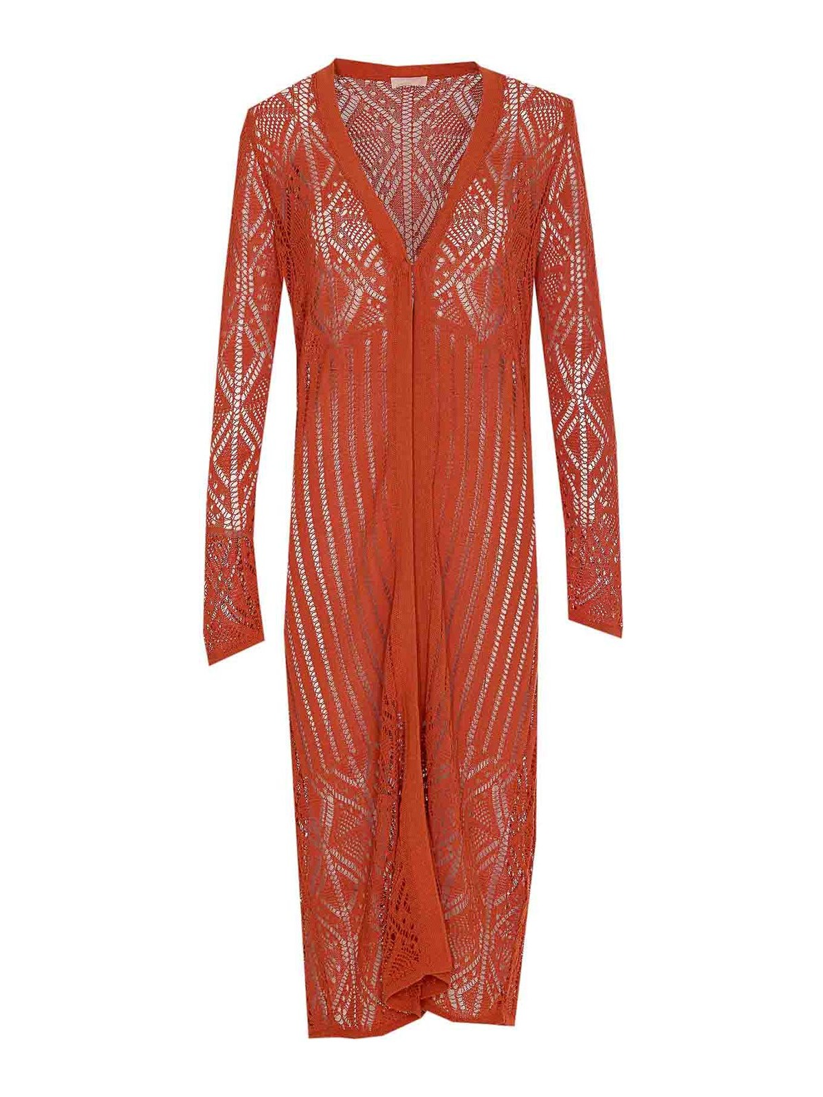 Orange Knitted Long Cardigan WA5214MS00771446 (LIU•JO / ニット・セーター・カーディガン ) | LIU•JO (リュー・ジョー)