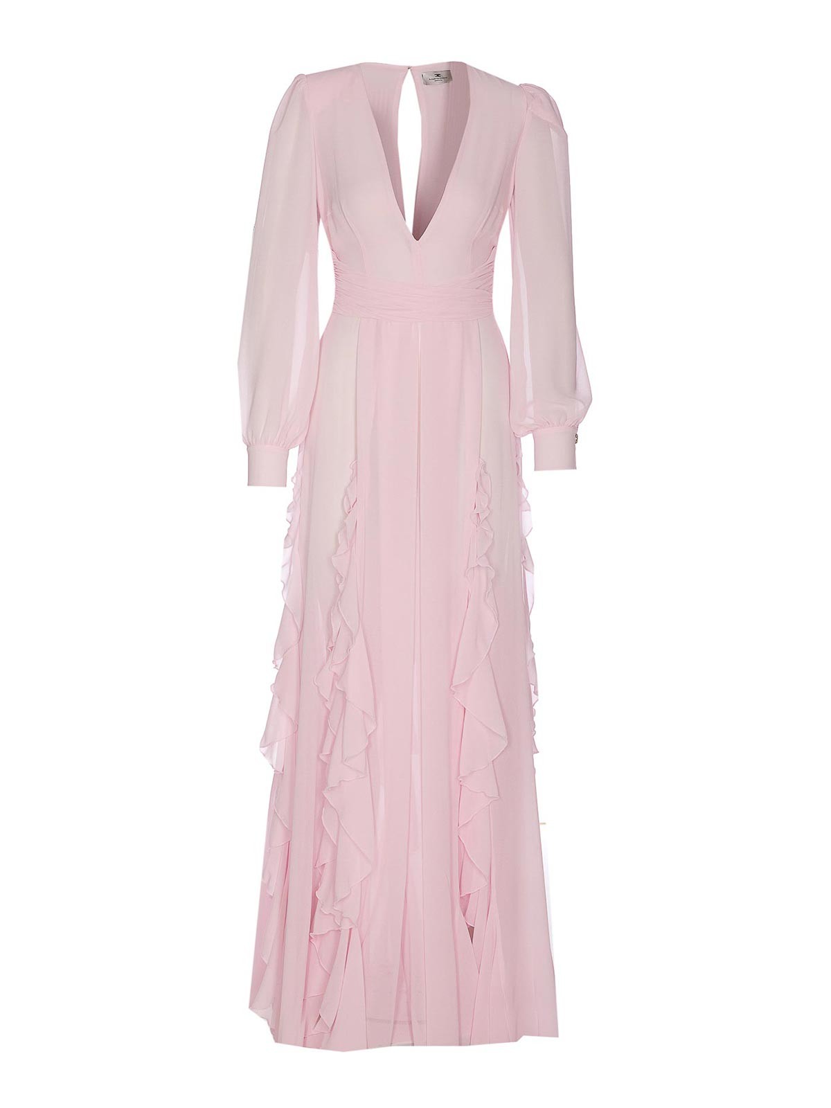 Red Carpet Dress In Georgette With Ruches ABRT252E2544 (Elisabetta Franchi / ワンピース・ドレス・オールインワン ) | Elisabetta Franchi (エリザベッタ フランキ)