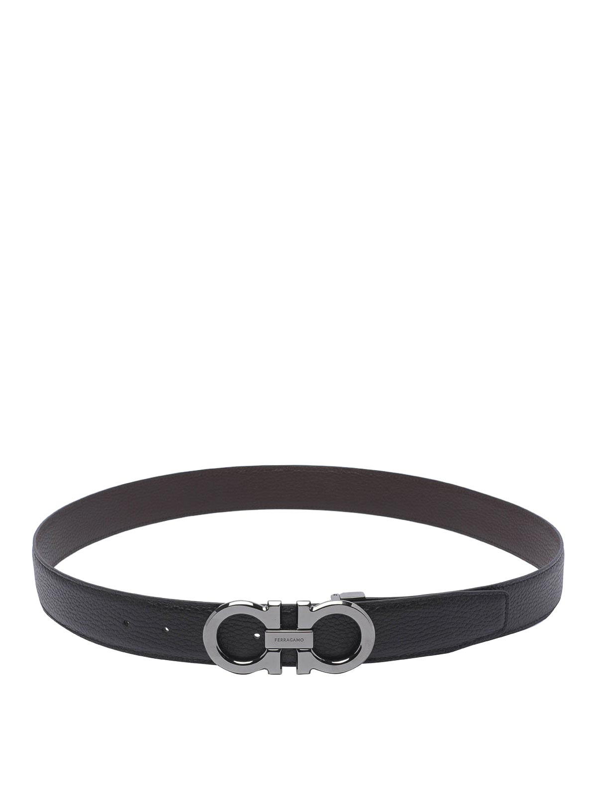 Brown And Black Reversible Gancini Belt 689134679710 (FERRAGAMO / ベルト・サスペンダー ) | FERRAGAMO (フェラガモ)