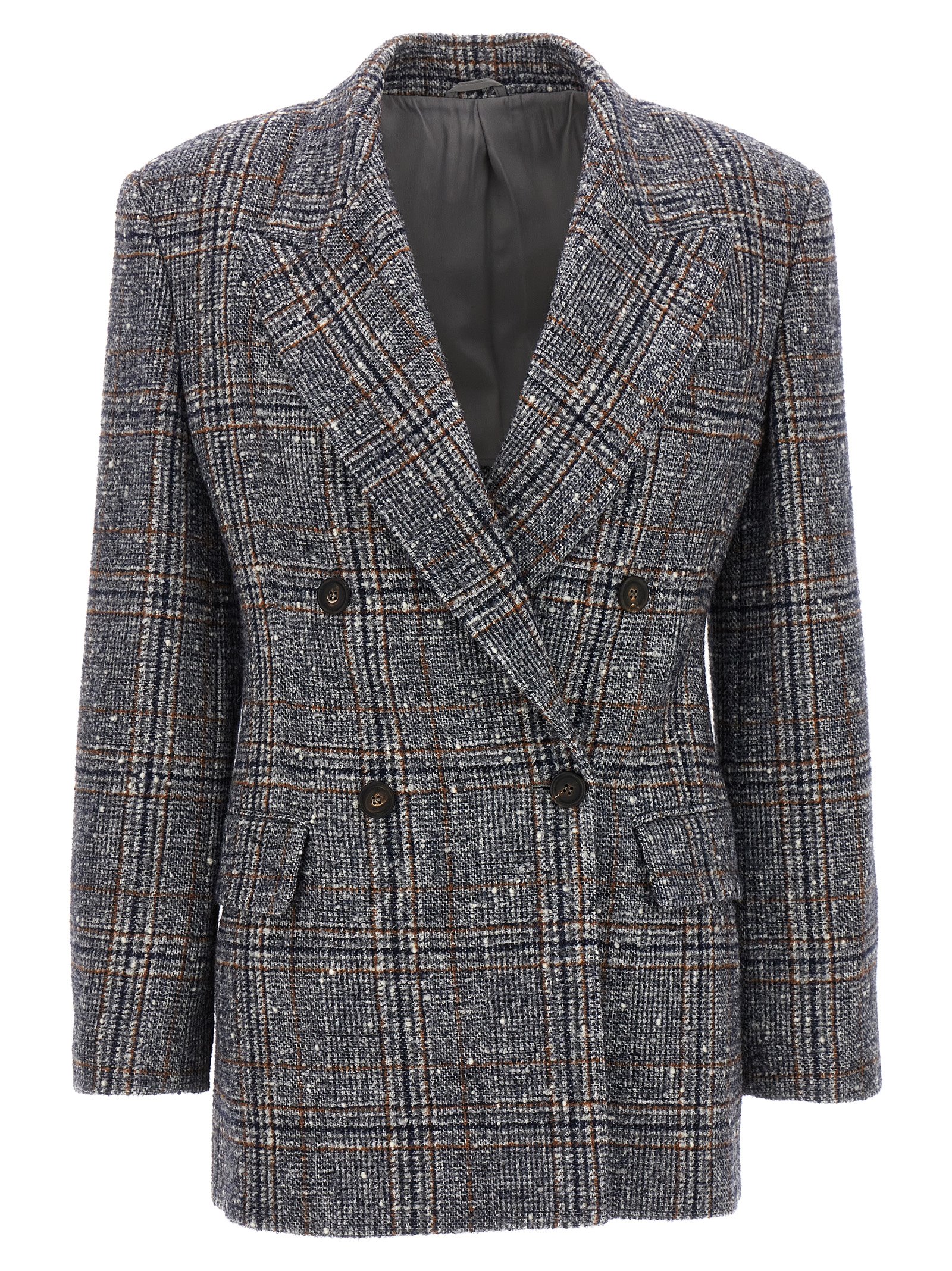 Check double-breasted blazer MD5562295C001 (Brunello Cucinelli / スーツ・ジャケット ) | Brunello Cucinelli (ブルネロ・クチネリ)