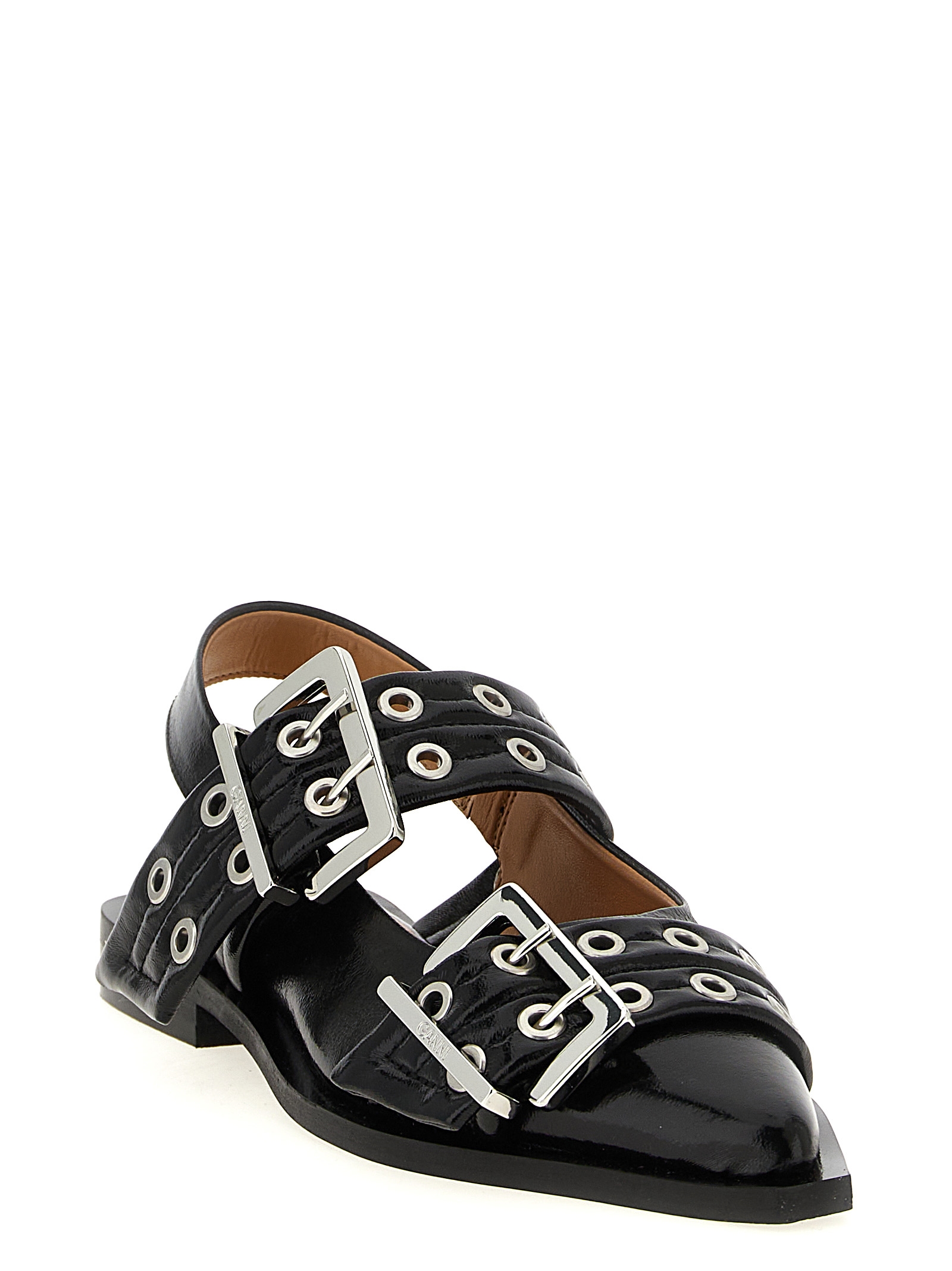 'Black Feminine Buckle' slingback S2730099 (GANNI / フラットシューズ ) | GANNI (ガニー)(1)