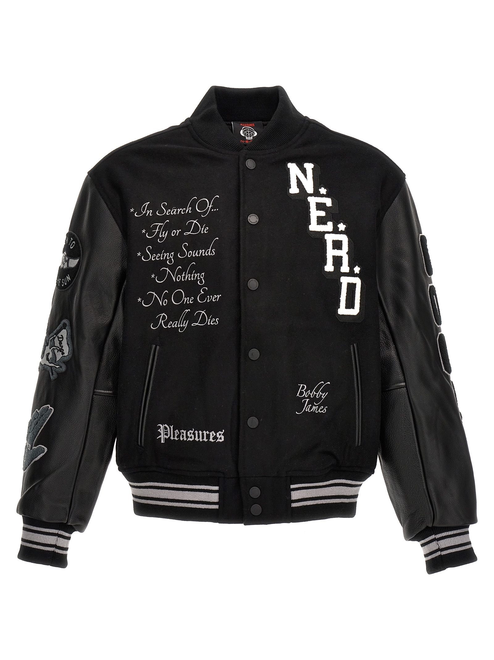 'Nerd varsity' bomber jacket P23N001BLACK (PLEASURES / カジュアルジャケット ) | PLEASURES (プレジャーズ)