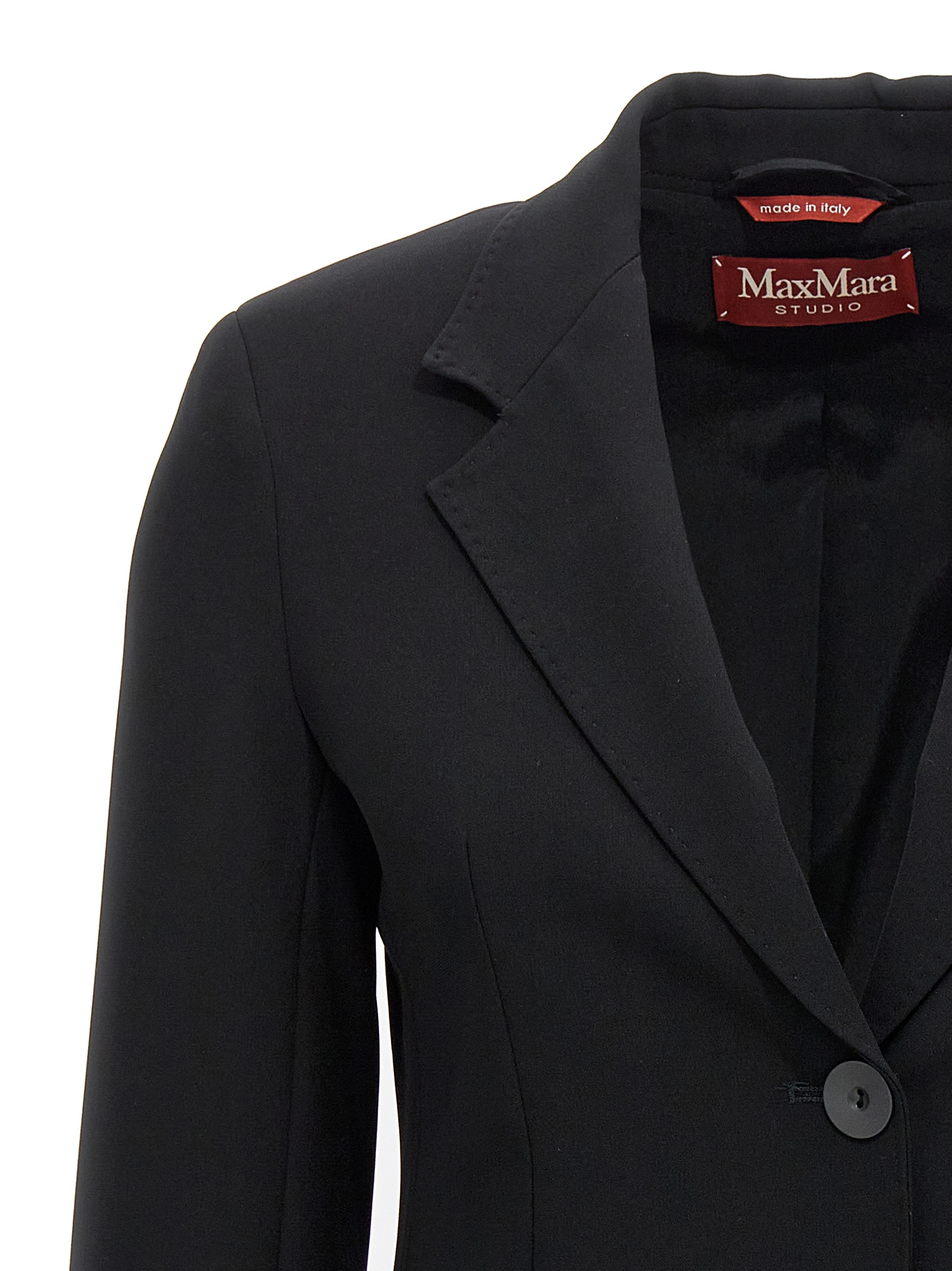 ジャケット MAX MARA STUDIO  MAX MARA STUDIO Linz Blazer Single-breasted cady blazer, black | 