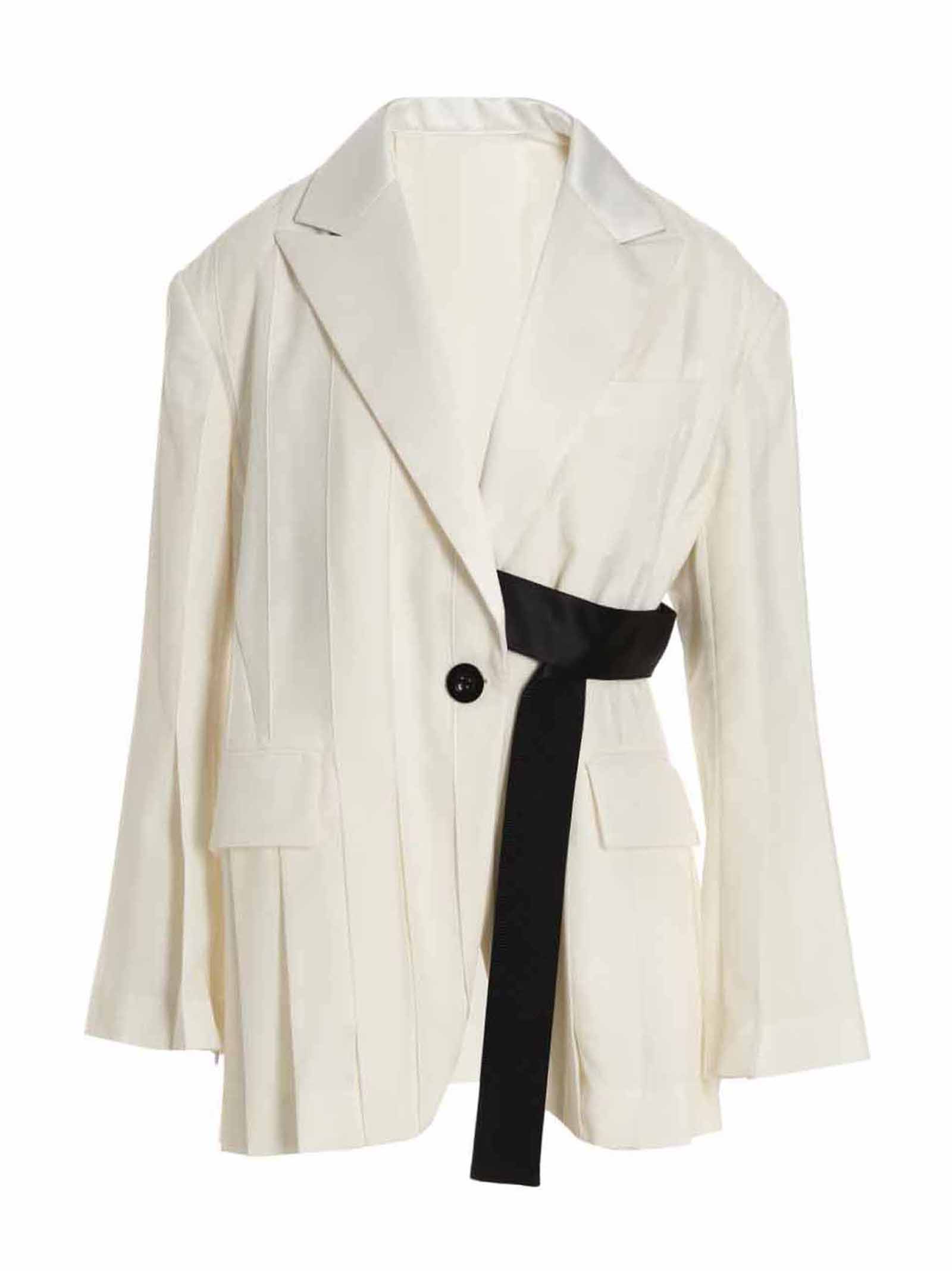 Single breast belted pleated blazer jacket 2306443151 (sacai / スーツ・ジャケット ) | sacai (サカイ)