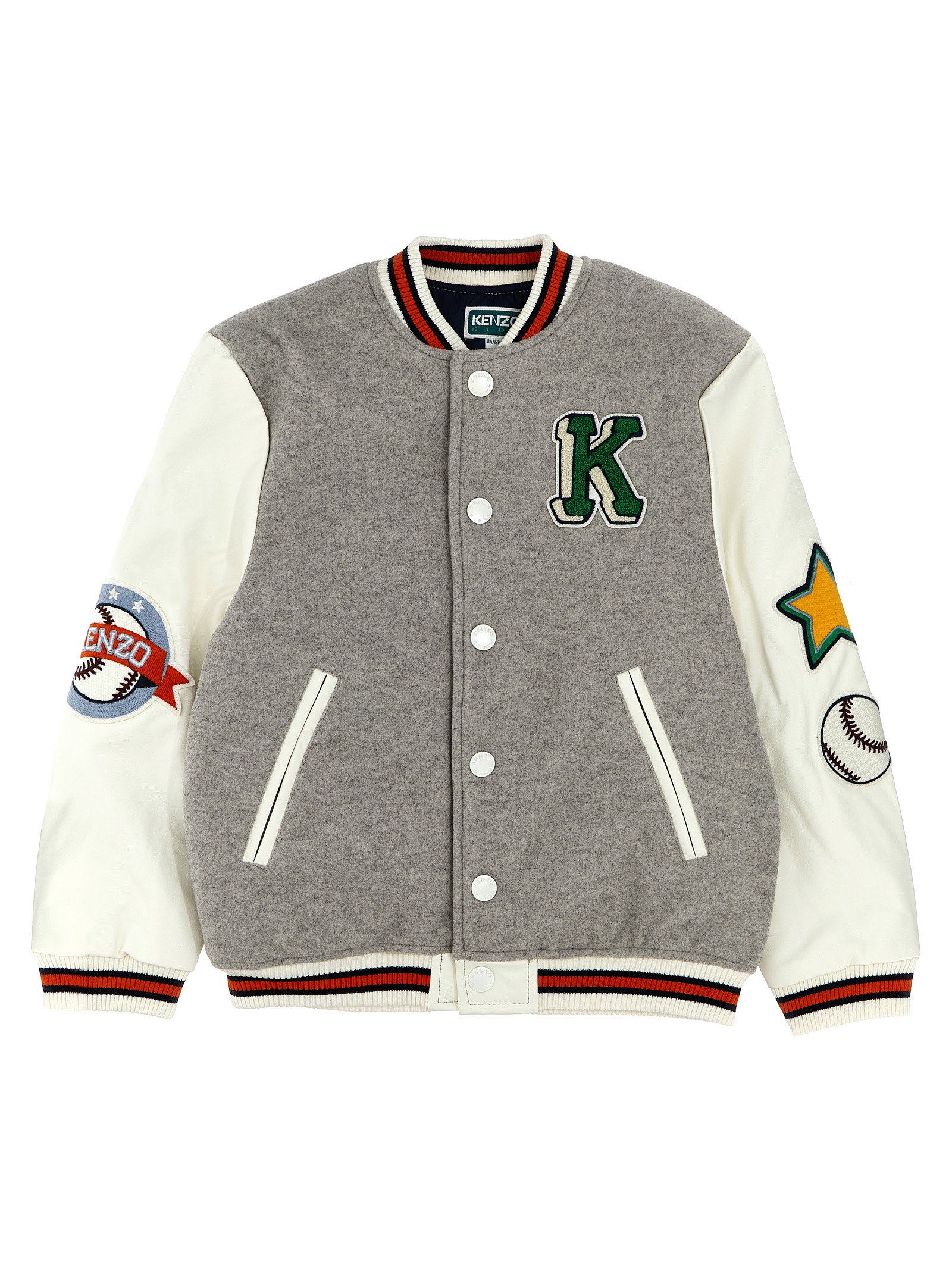 Embroidery patches bomber jacket K26096GRIGIOMELANGE (KENZO / カジュアルジャケット ) | KENZO (ケンゾー)