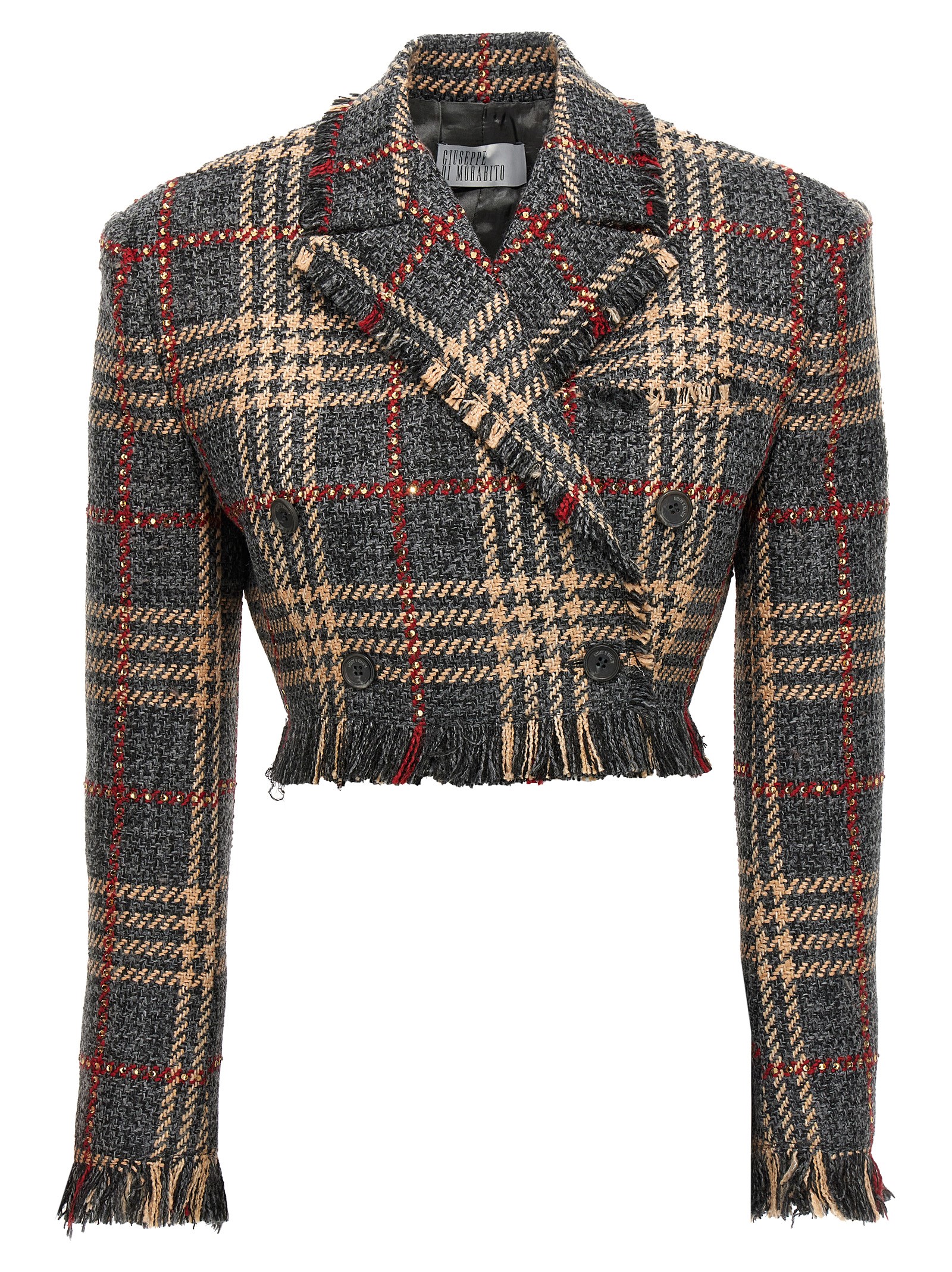 Check cropped blazer 03FWJA111RC0336295 (GIUSEPPE DI MORABITO / ブレザー・ジャケット ) | GIUSEPPE DI MORABITO (ジュゼッペ ディ モラビト)