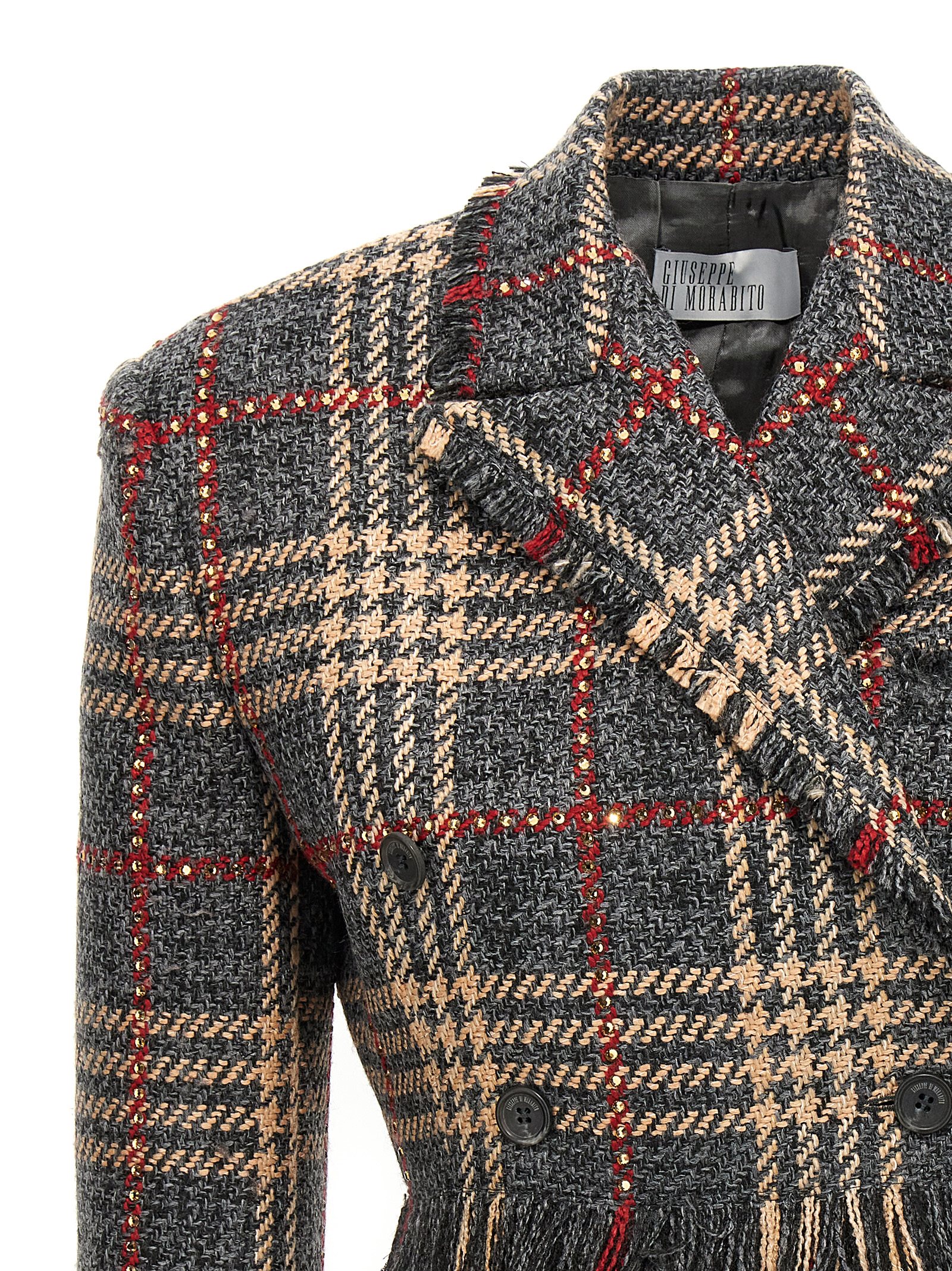 Check cropped blazer 03FWJA111RC0336295 (GIUSEPPE DI MORABITO / ブレザー・ジャケット ) | GIUSEPPE DI MORABITO (ジュゼッペ ディ モラビト)(2)