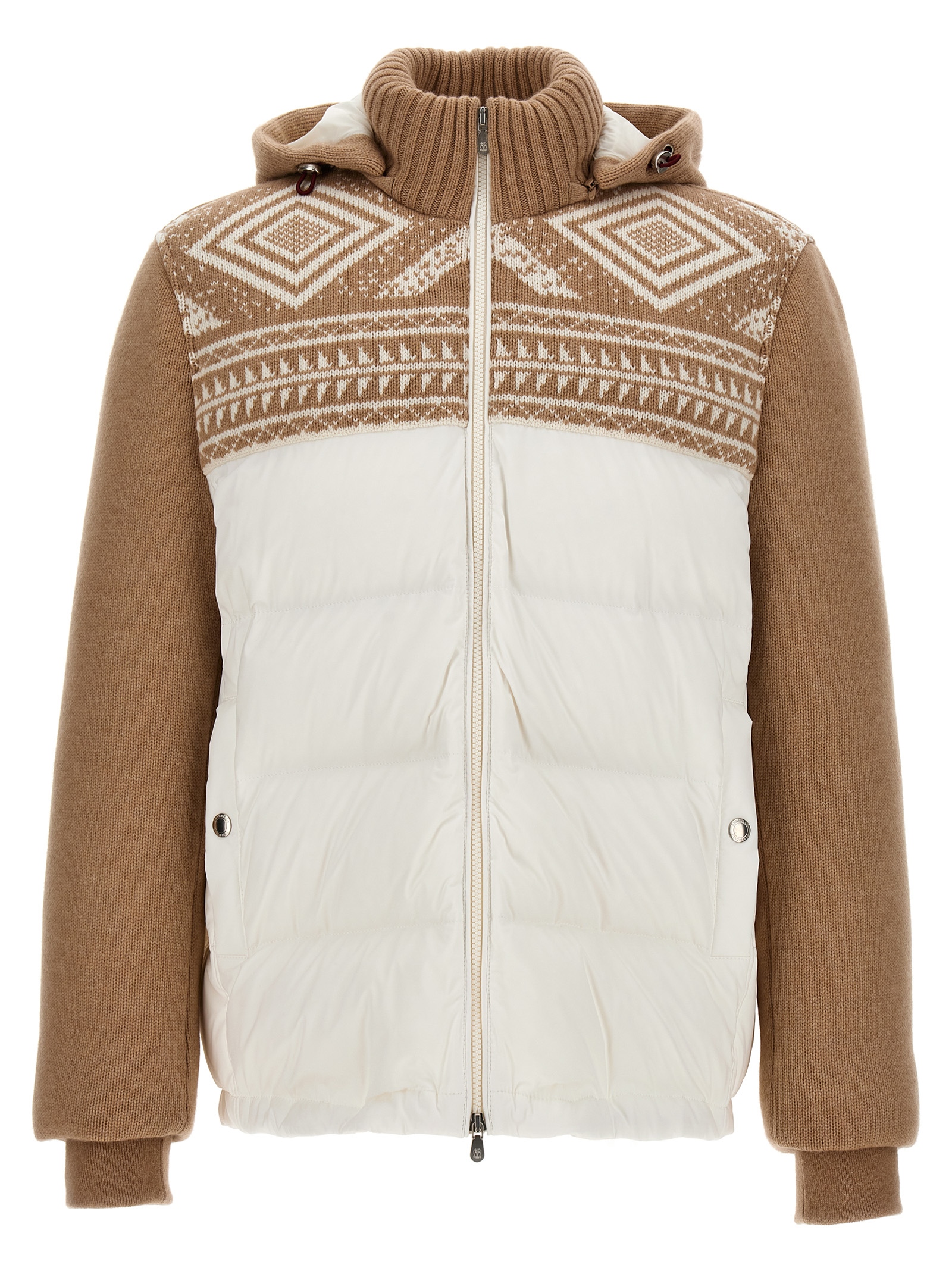 Jacquard knit insert down jacket MM4031950CLO56 (Brunello Cucinelli / ダウンジャケット・コート ) | Brunello Cucinelli (ブルネロ・クチネリ)