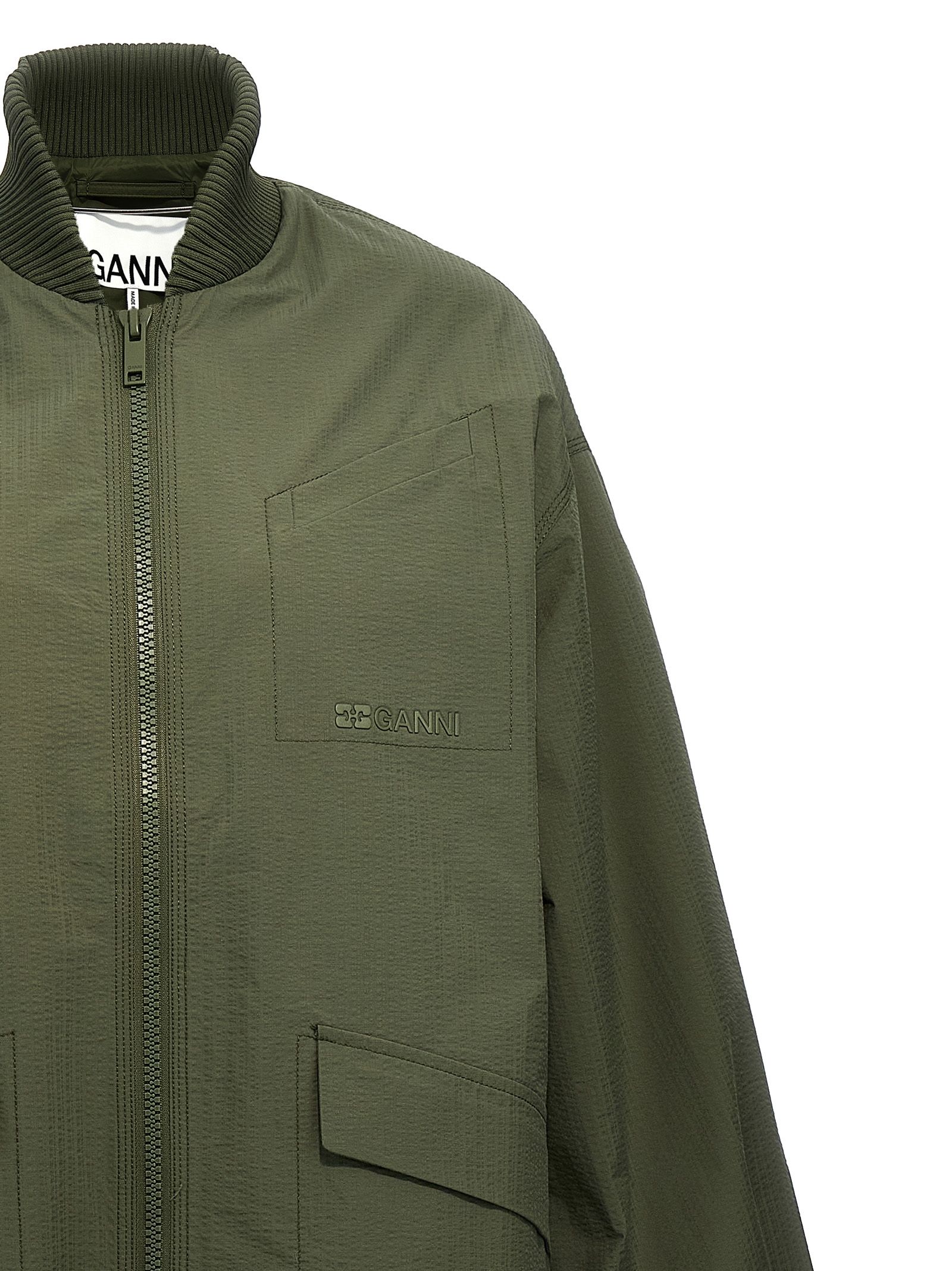 'Tech Seersucker Shell' long jacket F9717370 (GANNI / コート・ダウン ) | GANNI (ガニー)(3)