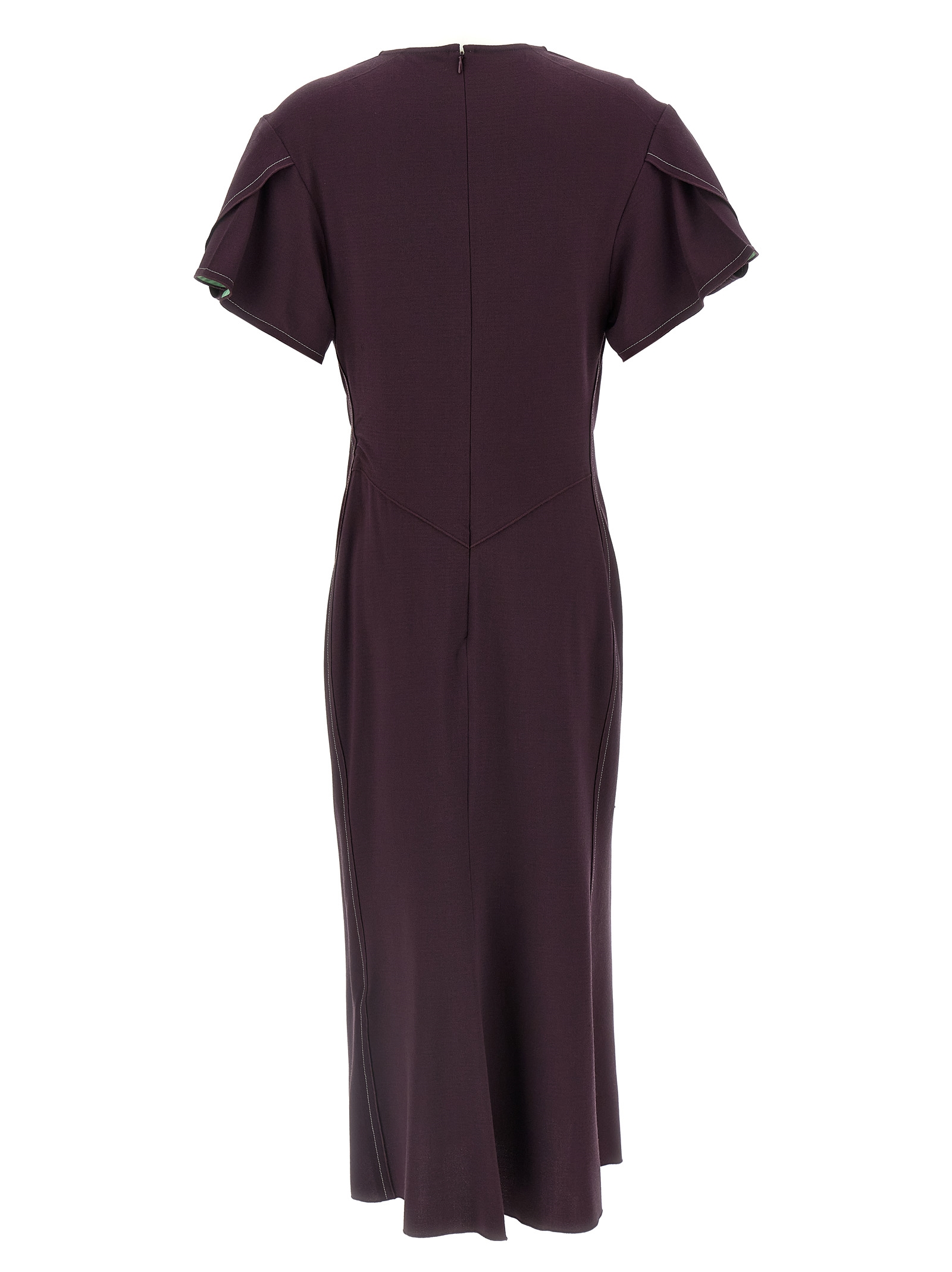 'Gathered V-Neck Midi' dress 1125WDR005195CFIG (VICTORIA BECKHAM / ワンピース・ドレス・オールインワン ) | VICTORIA BECKHAM (ヴィクトリア ベッカム)(1)