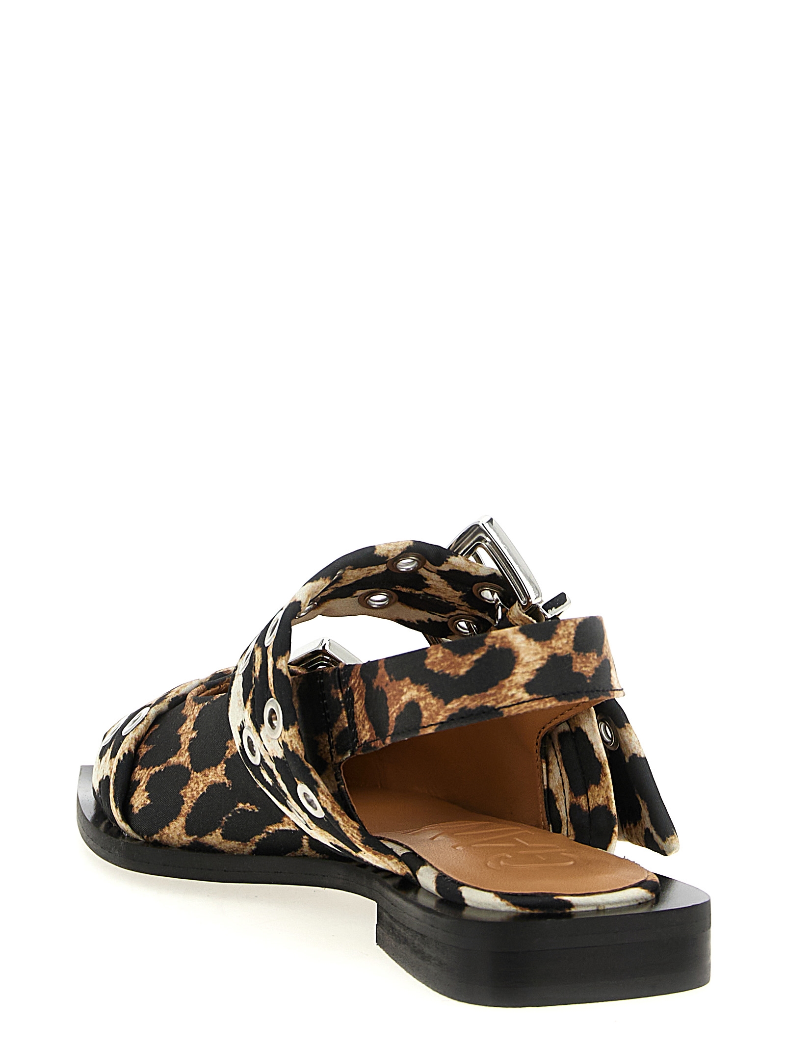 'Leopard Satin Feminine Buckle' slingback S2947943 (GANNI / フラットシューズ ) | GANNI (ガニー)(2)