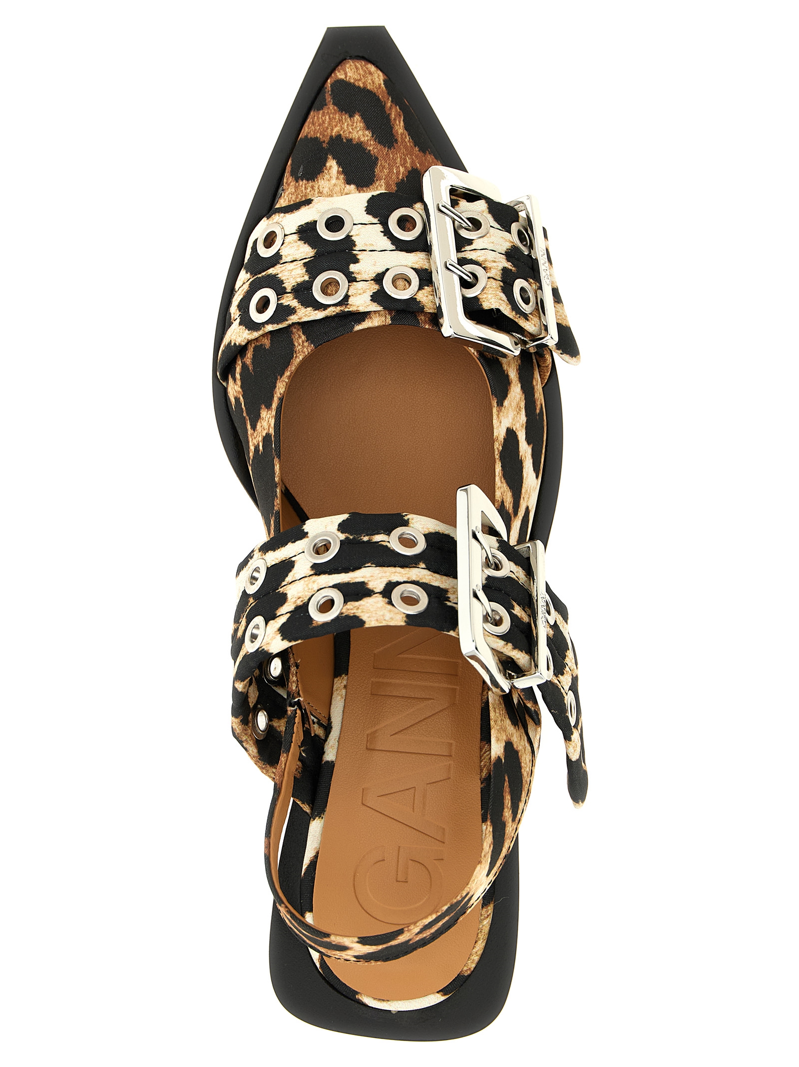 'Leopard Satin Feminine Buckle' slingback S2947943 (GANNI / フラットシューズ ) | GANNI (ガニー)(3)