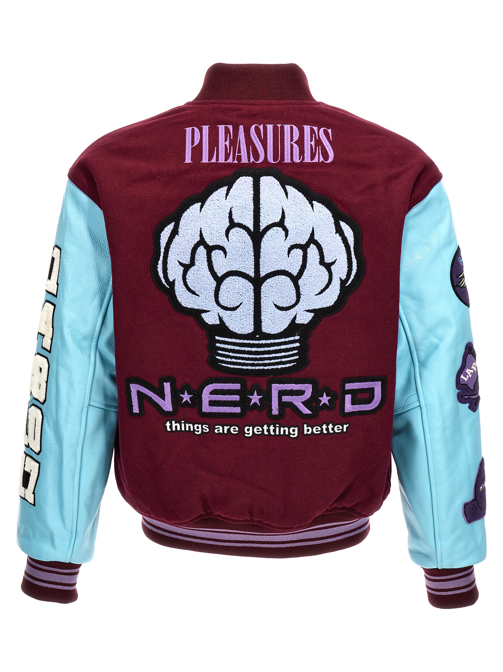 'Nerd varsity' bomber jacket P23N001PURPLE (PLEASURES / カジュアルジャケット ) | PLEASURES (プレジャーズ)(1)