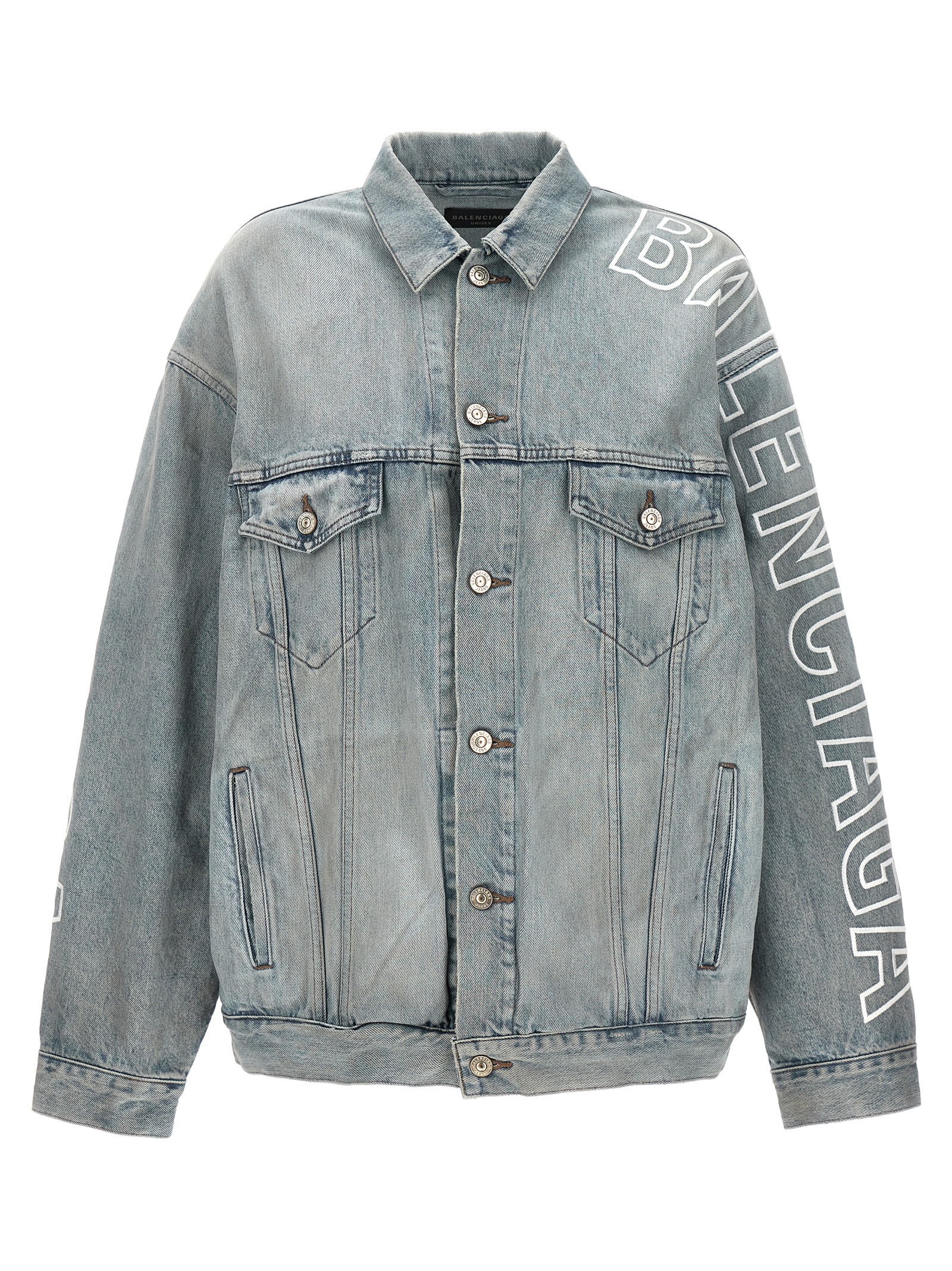 Logo embroidery denim jacket 767949TDW144016 (Balenciaga / カジュアルジャケット・ベスト ) | Balenciaga (バレンシアガ)