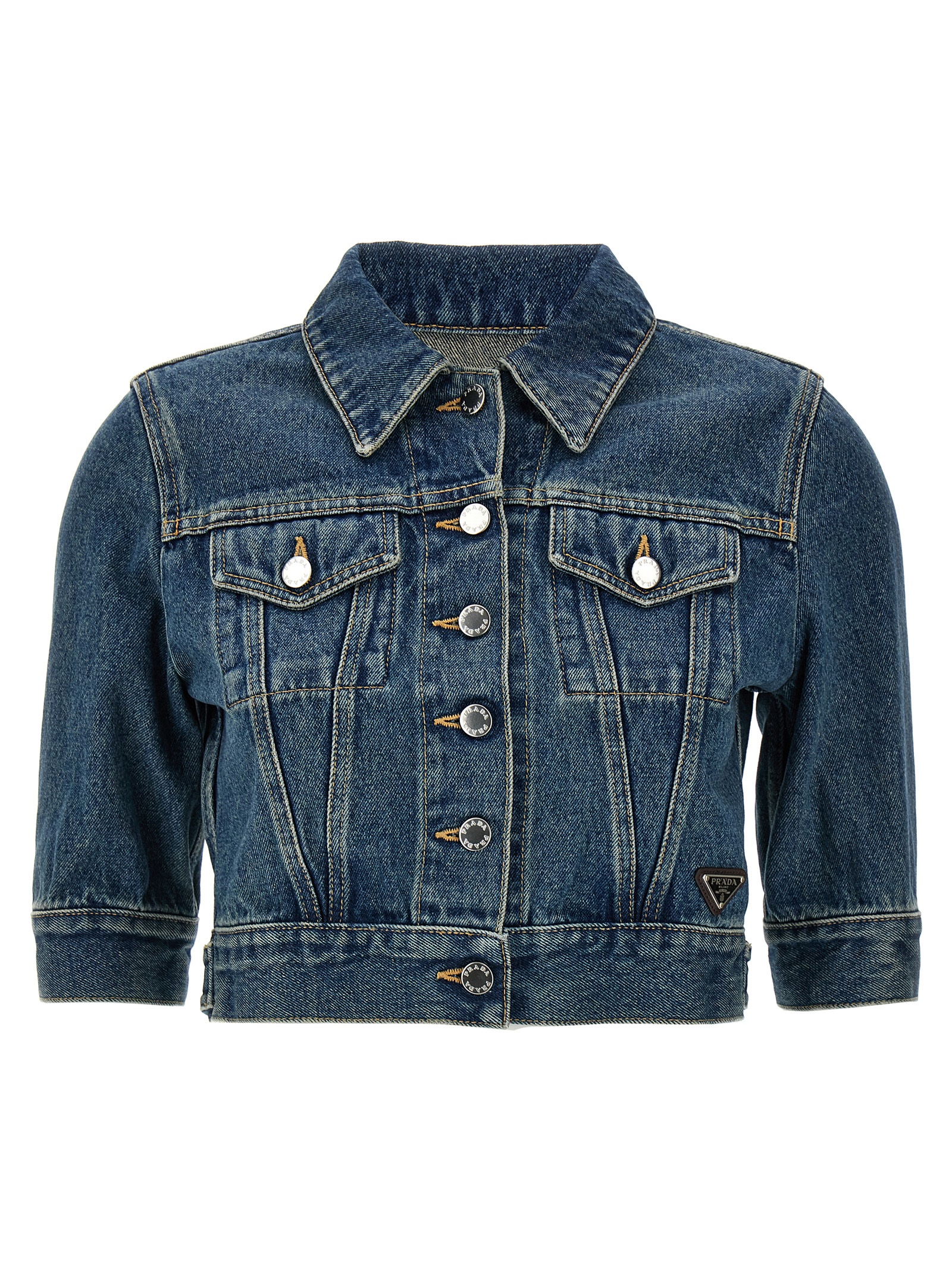 Cropped denim jacket GFB316SOOO12OYF0008 (Prada / カジュアルジャケット・ベスト ) | Prada (プラダ)